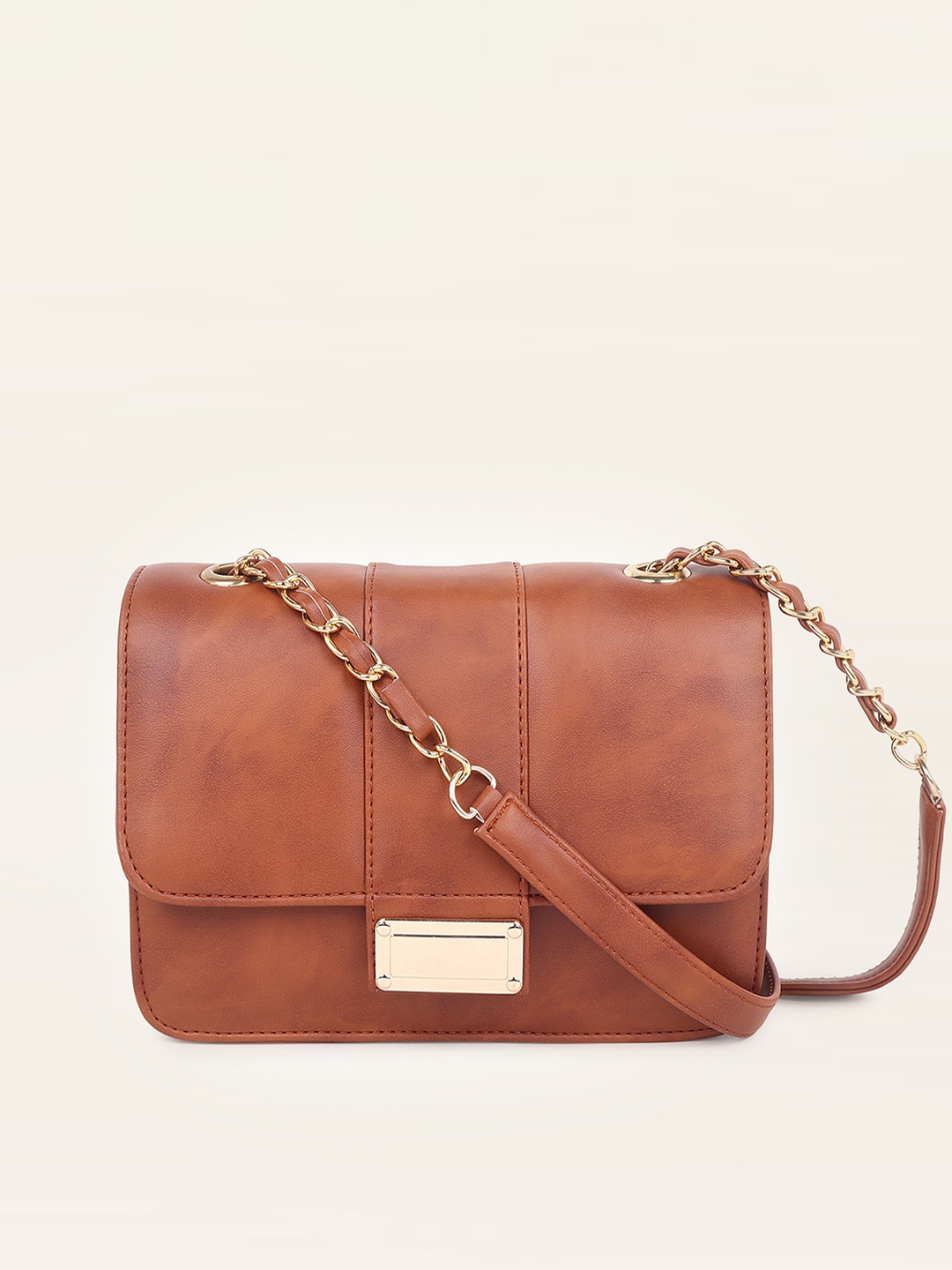 

DressBerry Structured Sling Bag, Tan