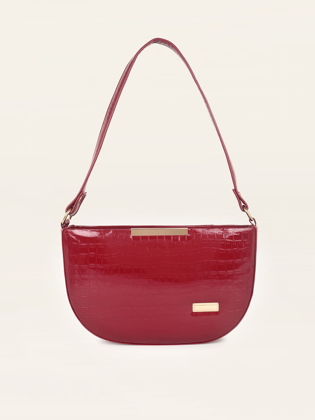 

DressBerry Textured Half Moon Shoulder Bag, Maroon