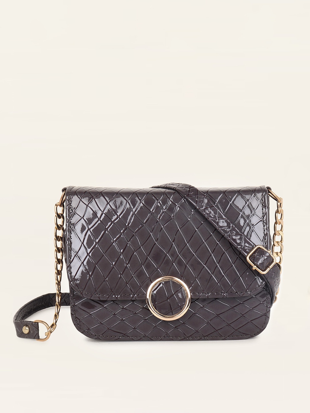 

DressBerry Grey Textured Structured Sling Bag