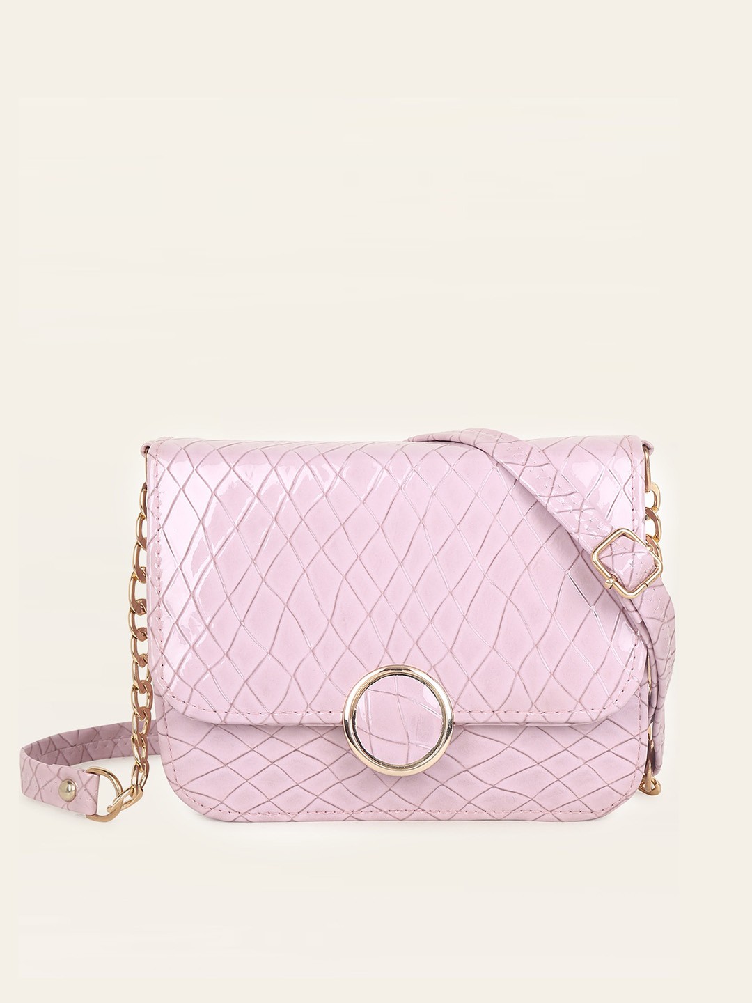

DressBerry Purple Textured Structured Sling Bag