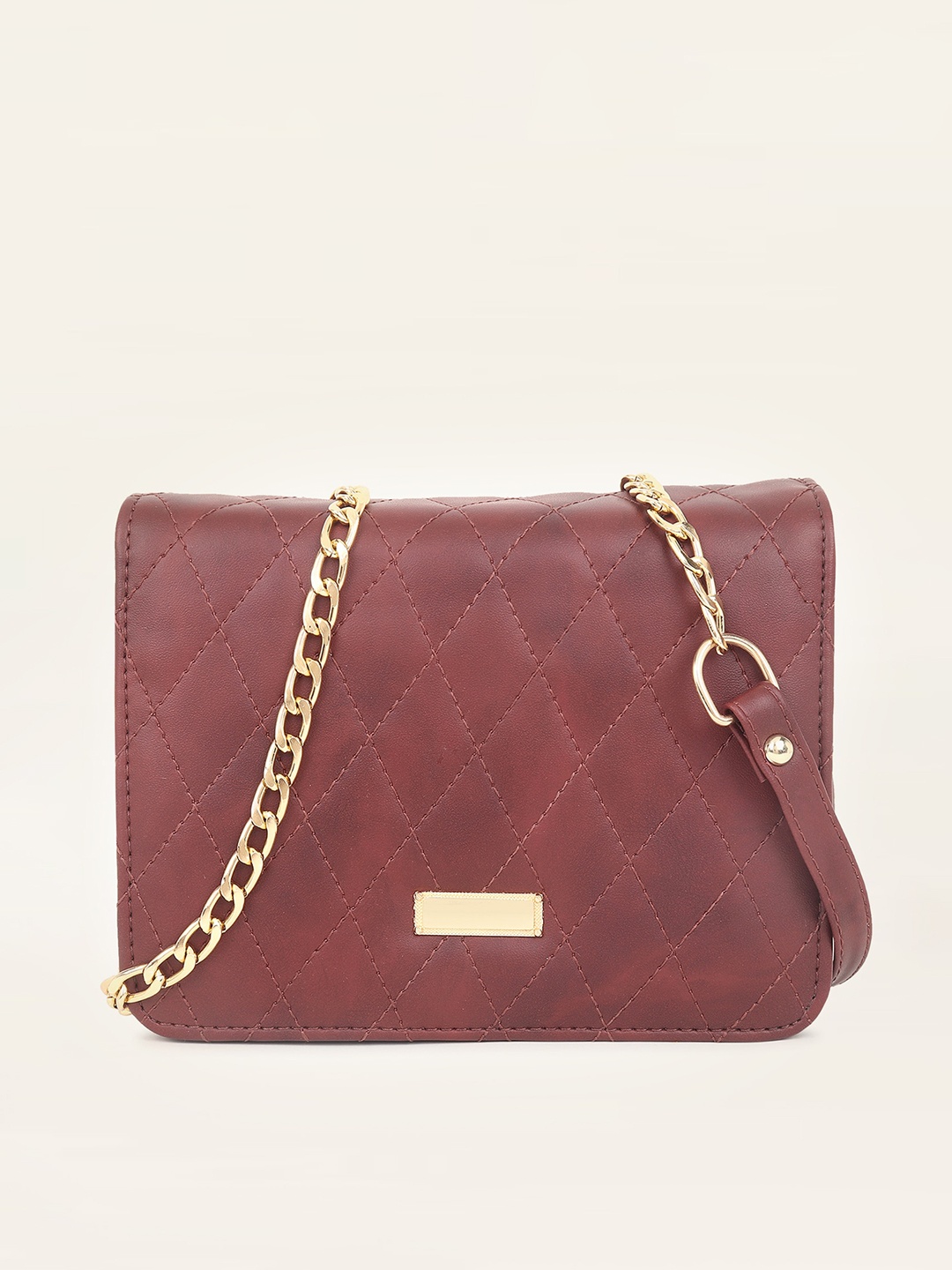 

DressBerry Brown Quilted Sling Bag