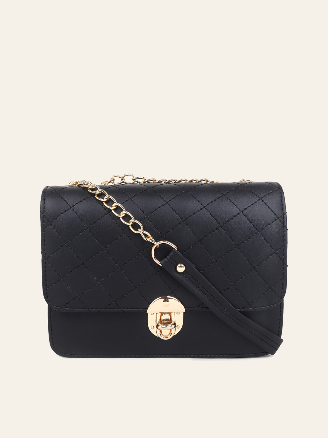 

DressBerry Black Textured Sling Bag
