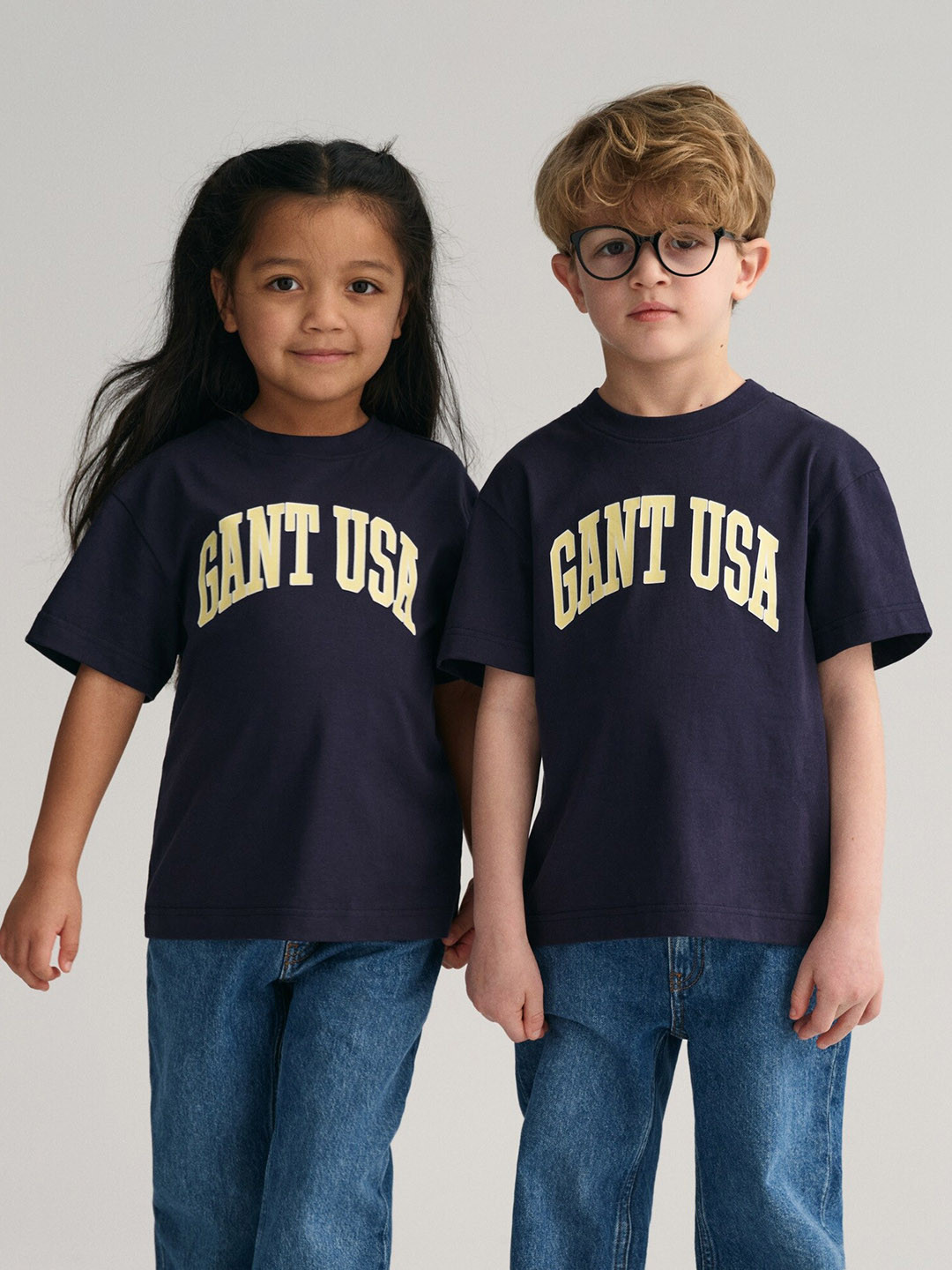 

GANT Kids Typography Printed Relaxed Fit Pure Cotton T-shirt, Navy blue