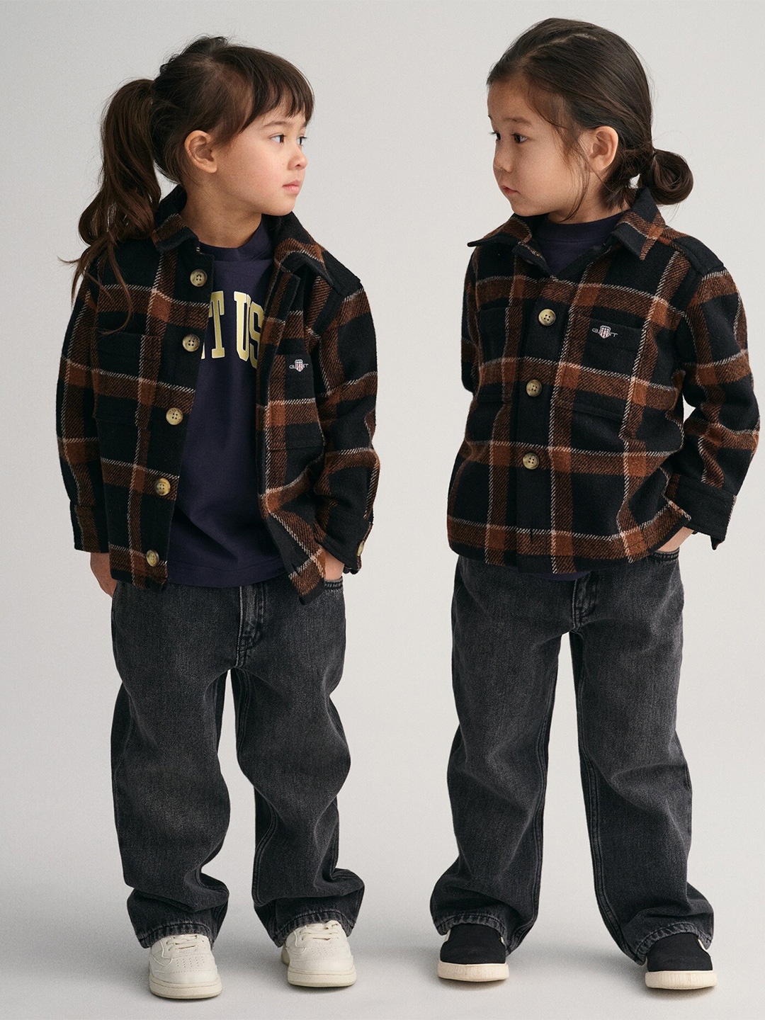 

GANT Kids Boxy Checked Casual Shirt, Black