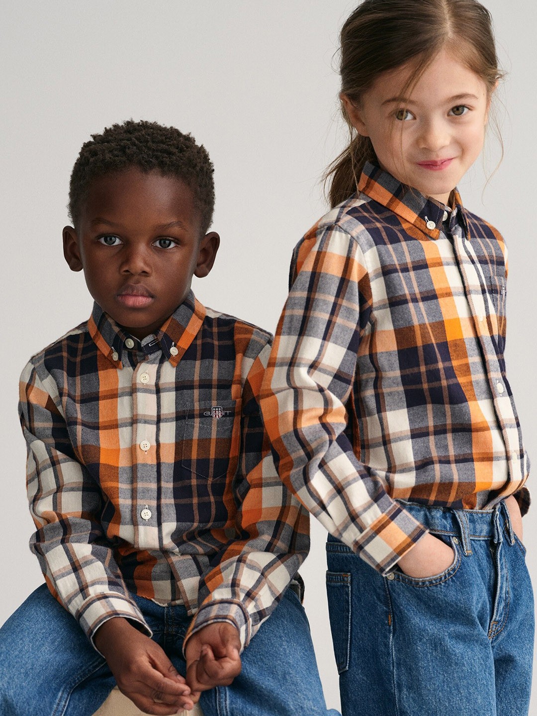 

GANT Kids Button-down Collar Pure Cotton Casual Shirt, Brown