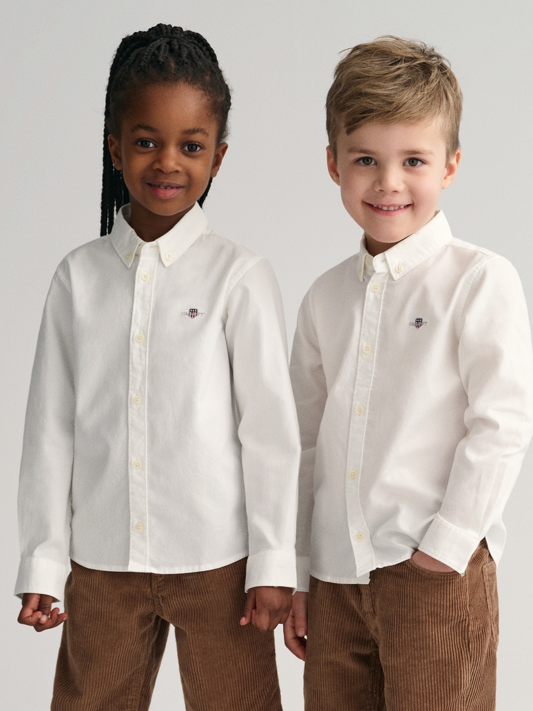 

GANT Kids Button-down Collar Pure Cotton Casual Shirt, White