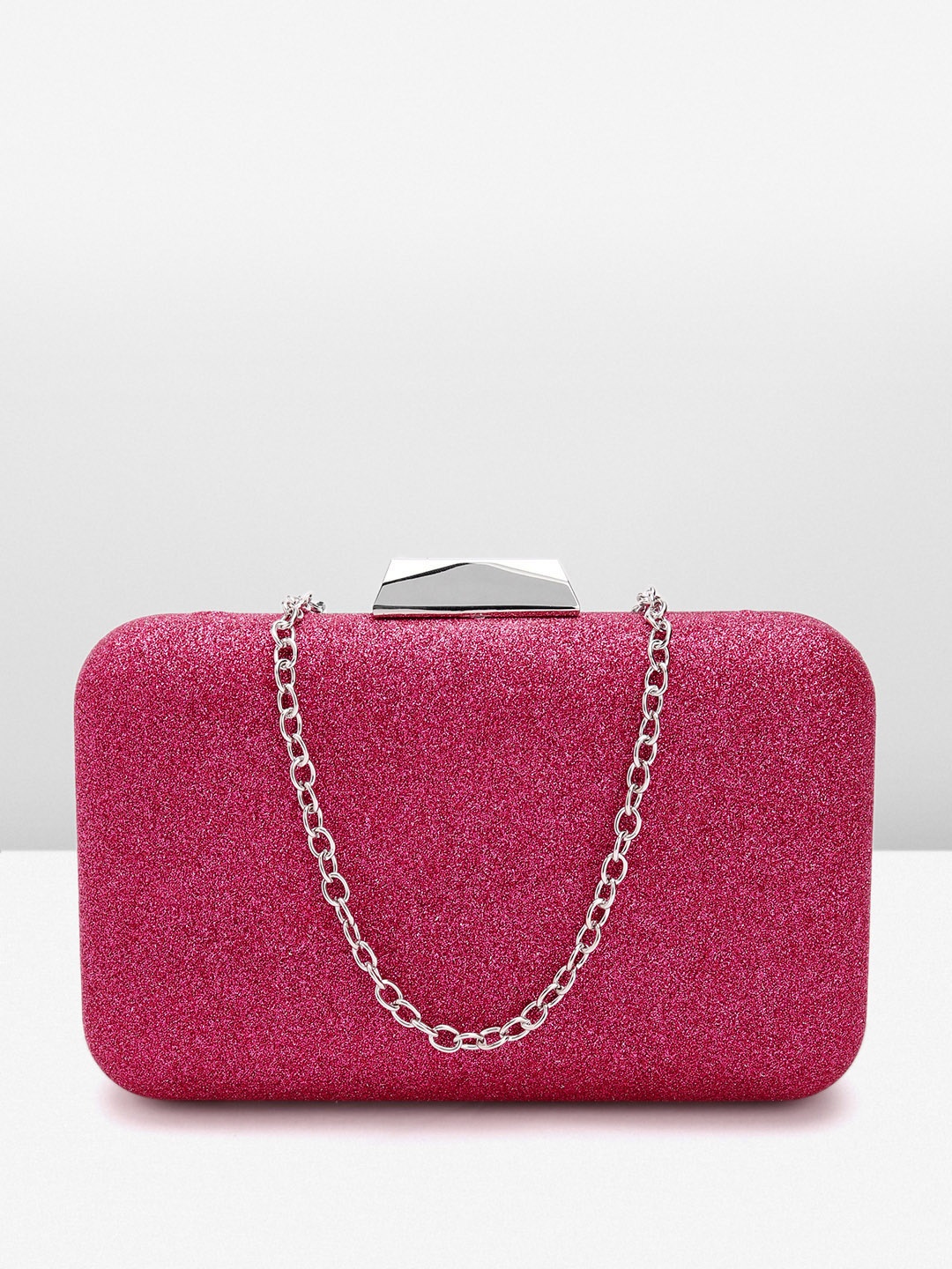 

Lino Perros Women Glittery Effect Box Clutch, Fuchsia