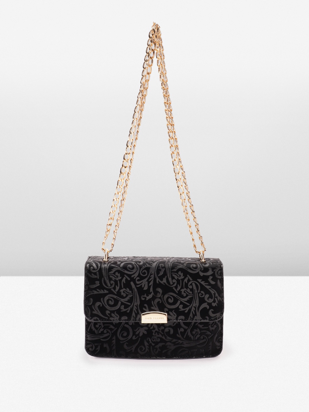 

Lino Perros Textured Structured Shoulder Bag, Black