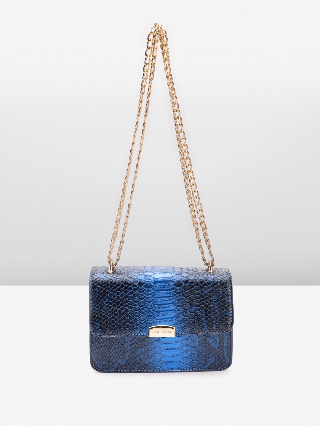 

Lino Perros Textured Structured Shoulder Bag, Navy blue