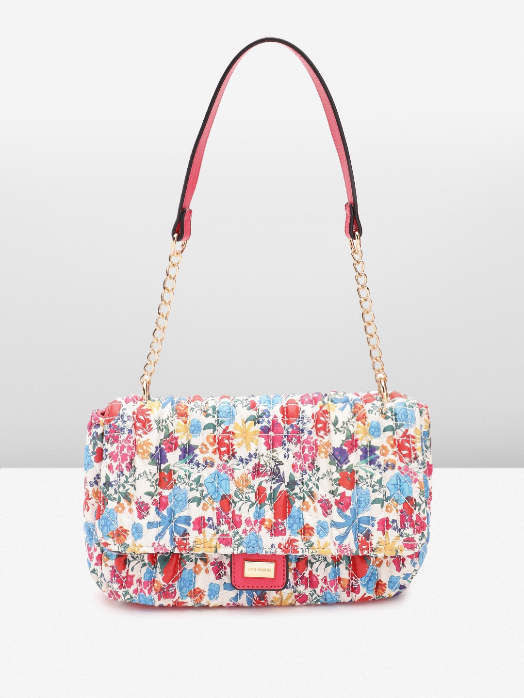 

Lino Perros Floral Printed Structured Shoulder Bag With Quilted Detail, Multi