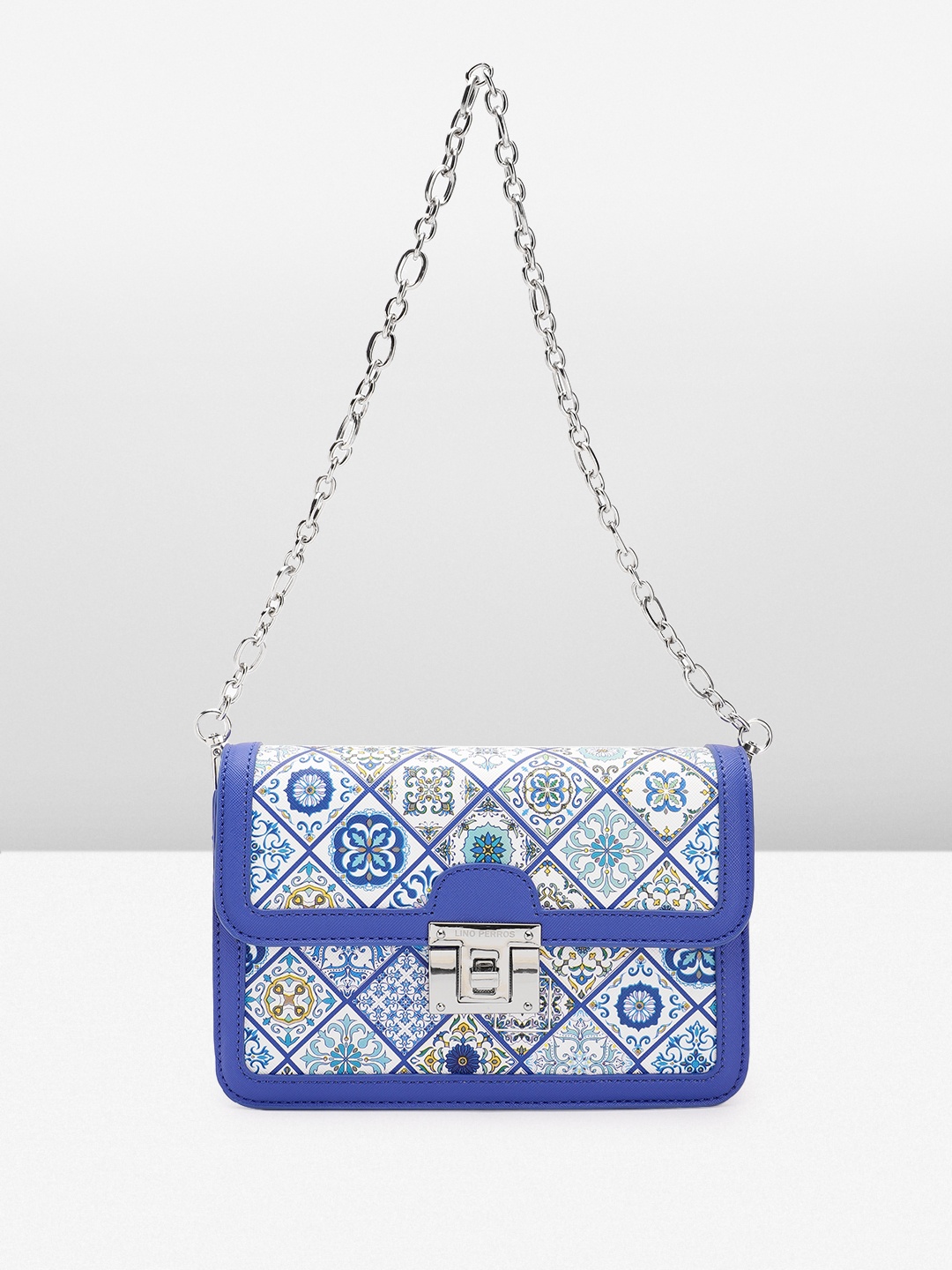 

Lino Perros Women Ethnic Motifs Printed Structured Shoulder Bag, Blue