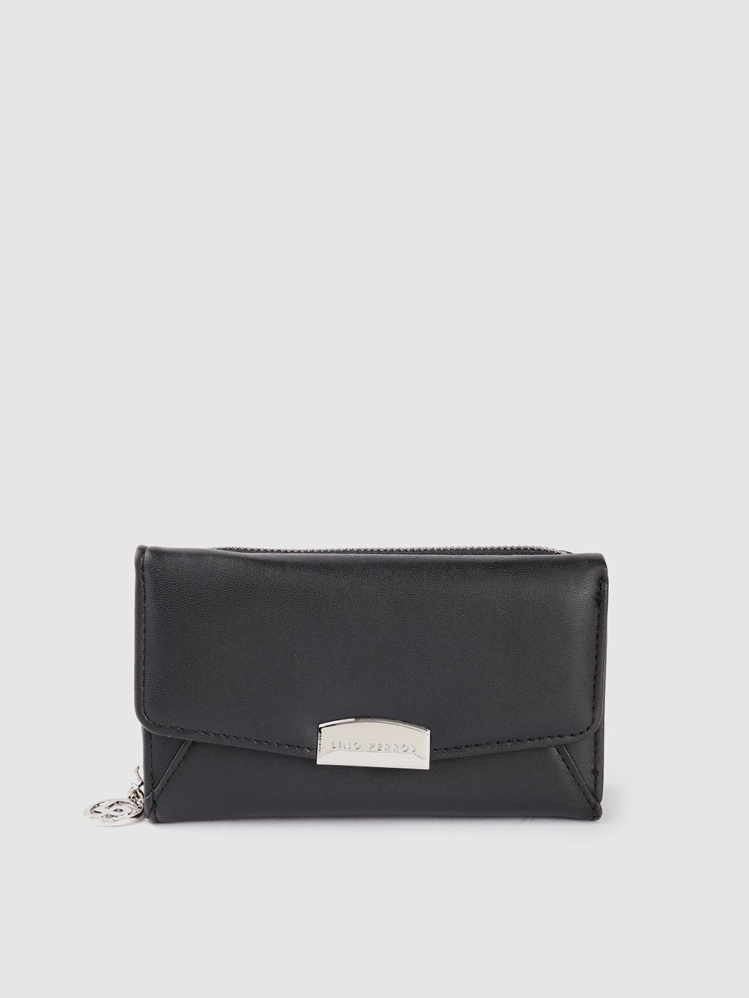 

Lino Perros Women Three Fold Wallet, Black