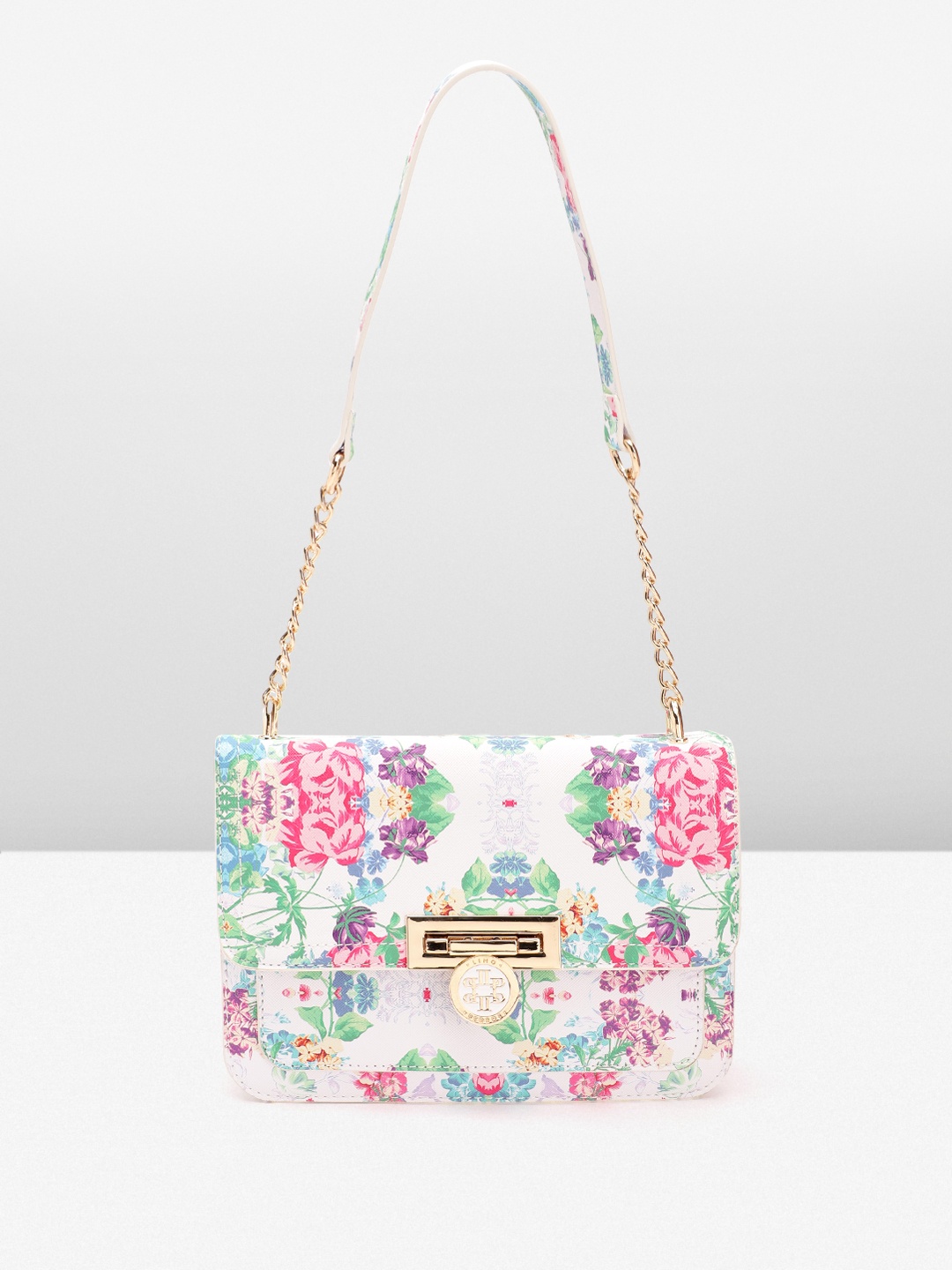 

Lino Perros Floral Printed Structured Shoulder Bag, Multi