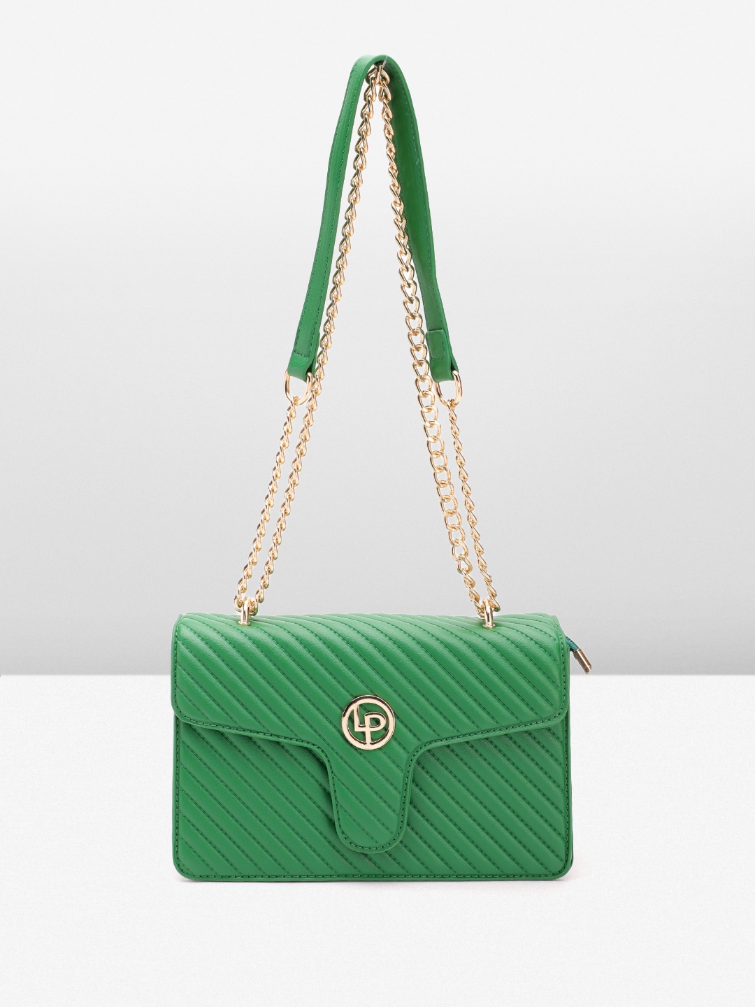 

Lino Perros Striped Structured Shoulder Bag, Green