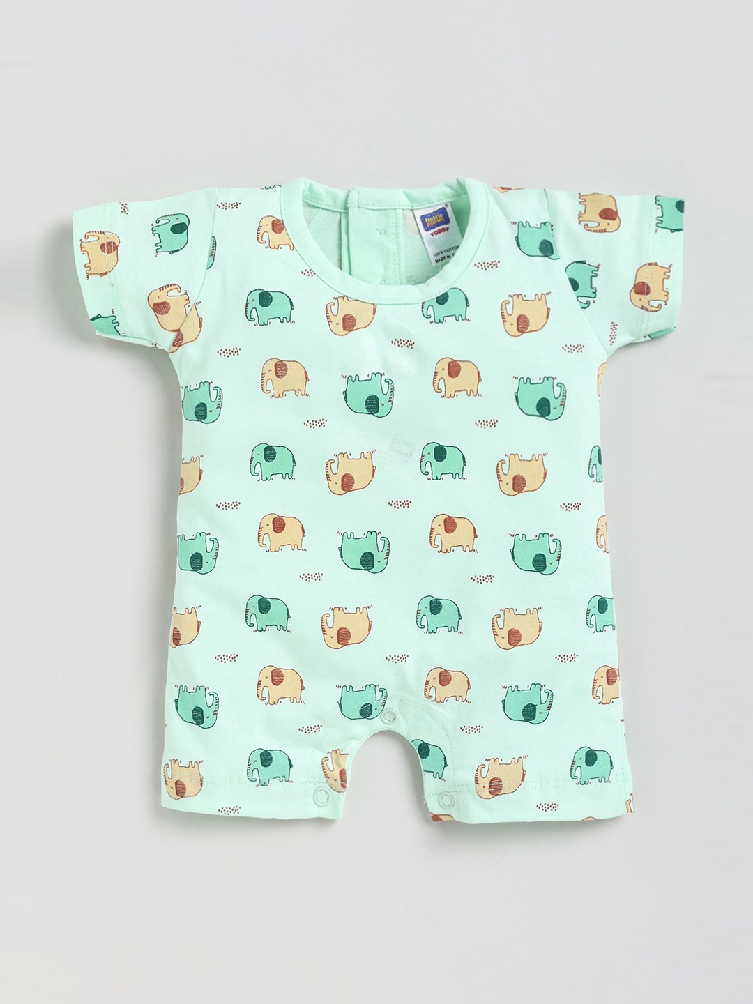 

Nottie Planet Infants Printed Pure Cotton Rompers, Green