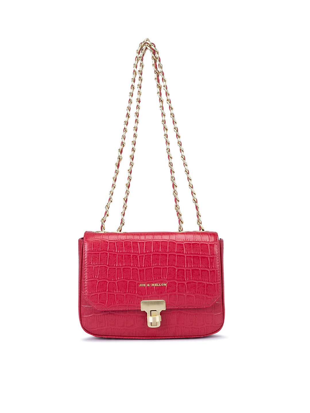 

Joe & Mellon Textured Leather Structured Shoulder Bag, Pink