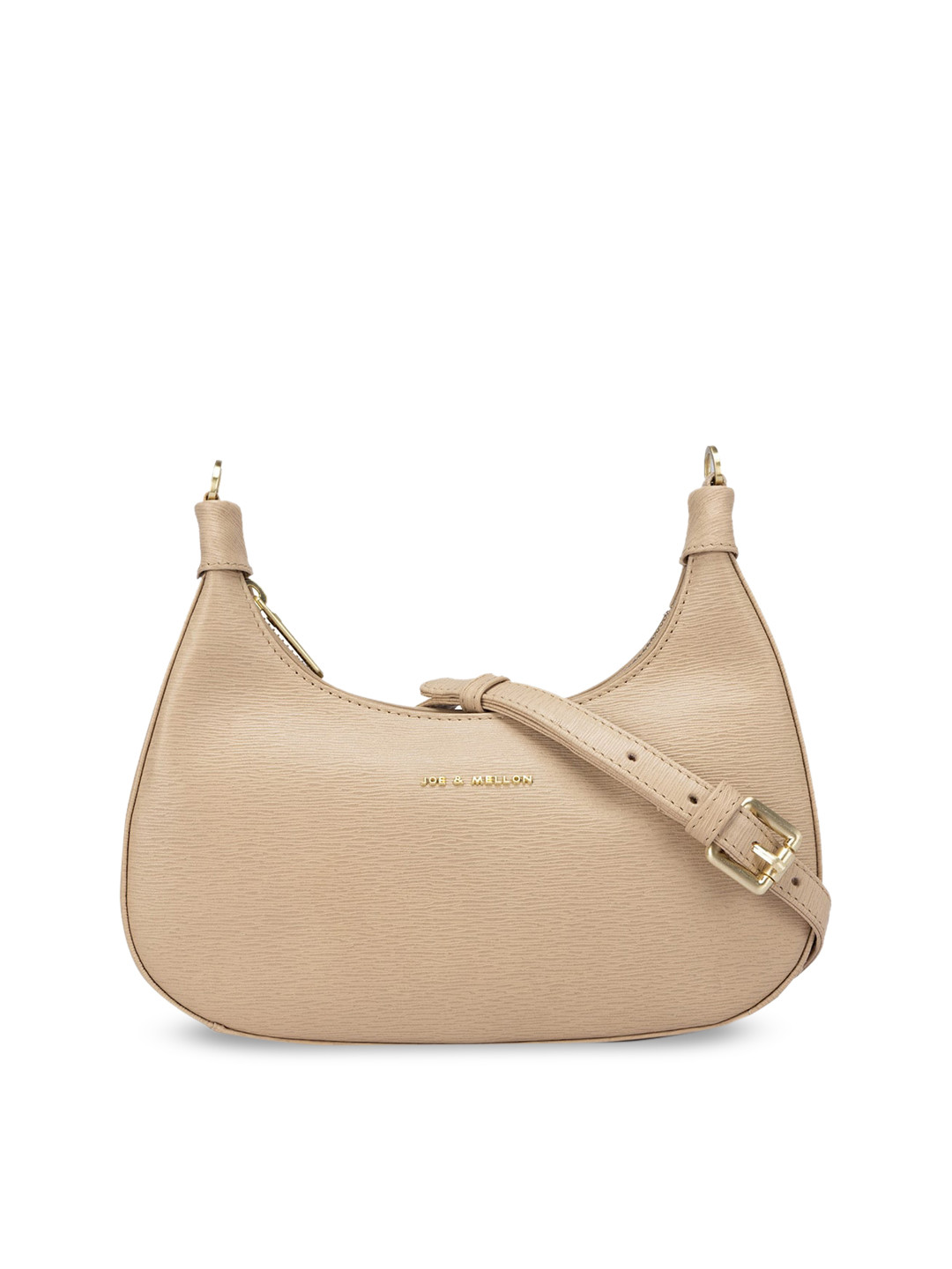 

Joe & Mellon Leather Half Moon Hobo Bag, Beige