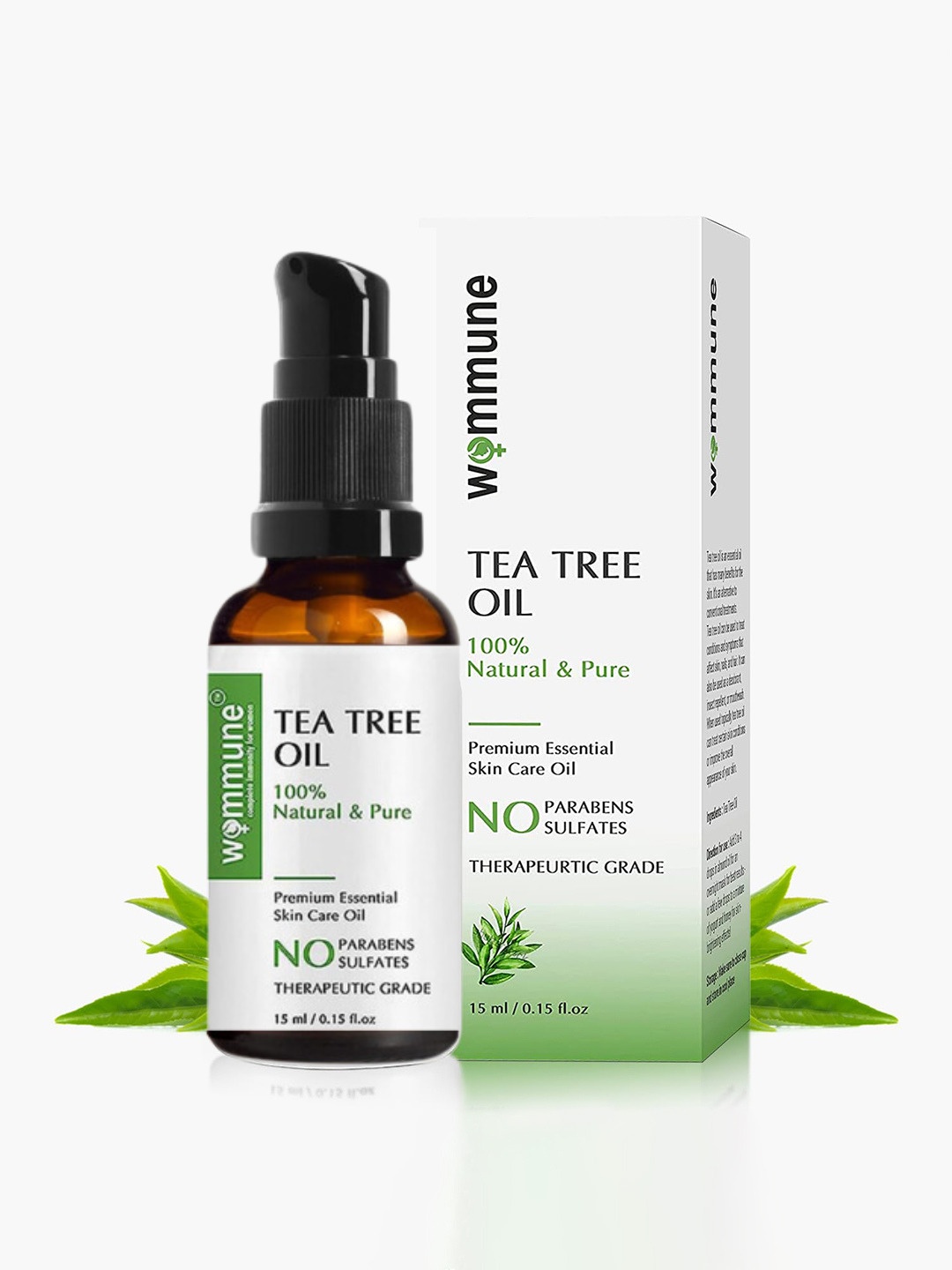 

WOMMUNE 100% Natural & Pure Tea Tree Essential Oil - 15 ml, White