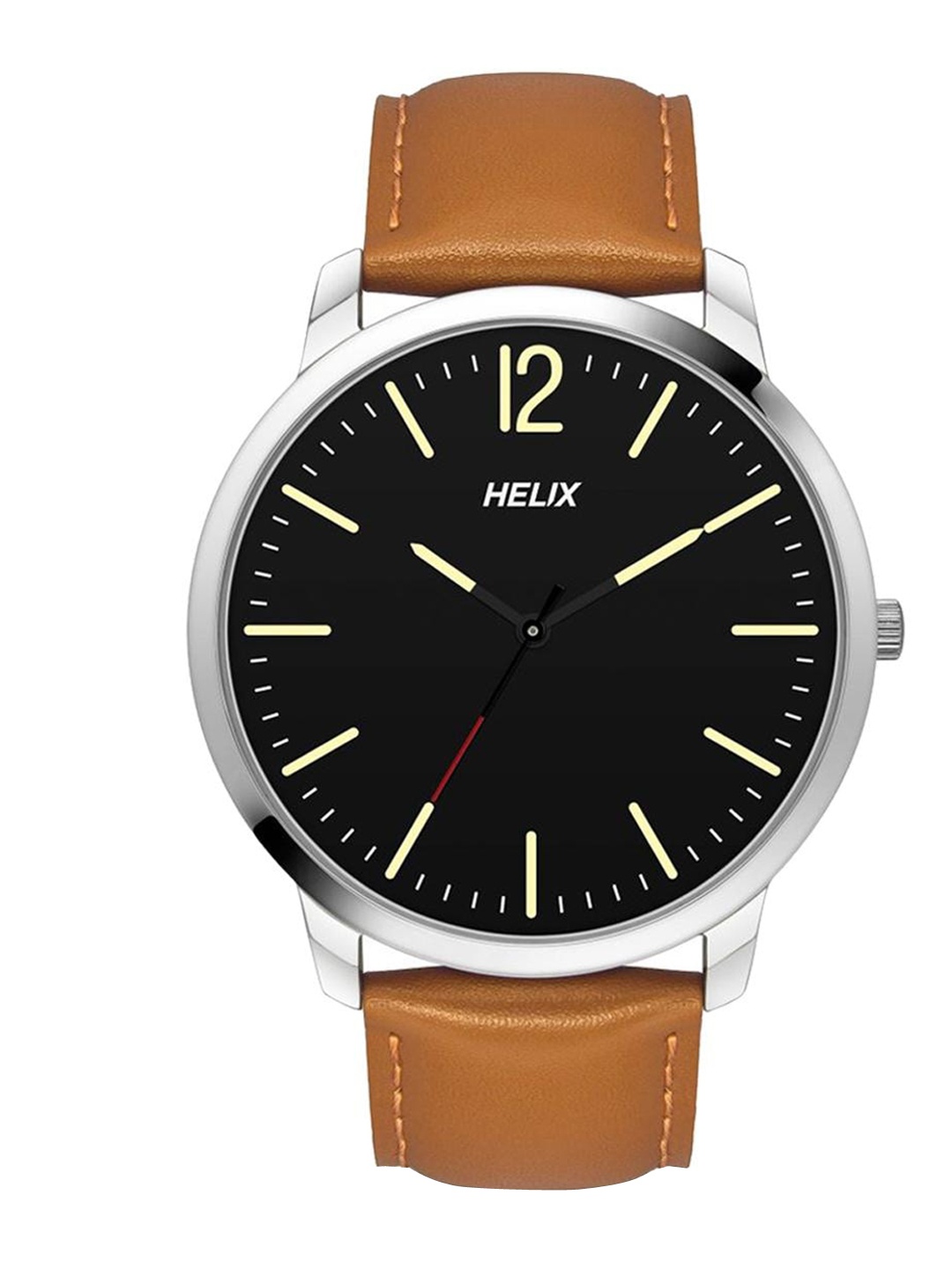 

Helix Men Leather Straps Analogue Watch TW039HG09, Silver