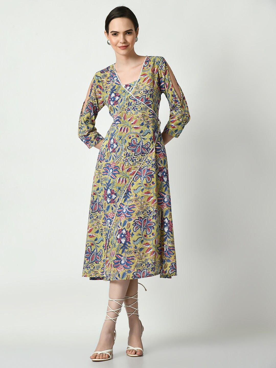 

Myshka Floral Print A-Line Midi Dress, Multi