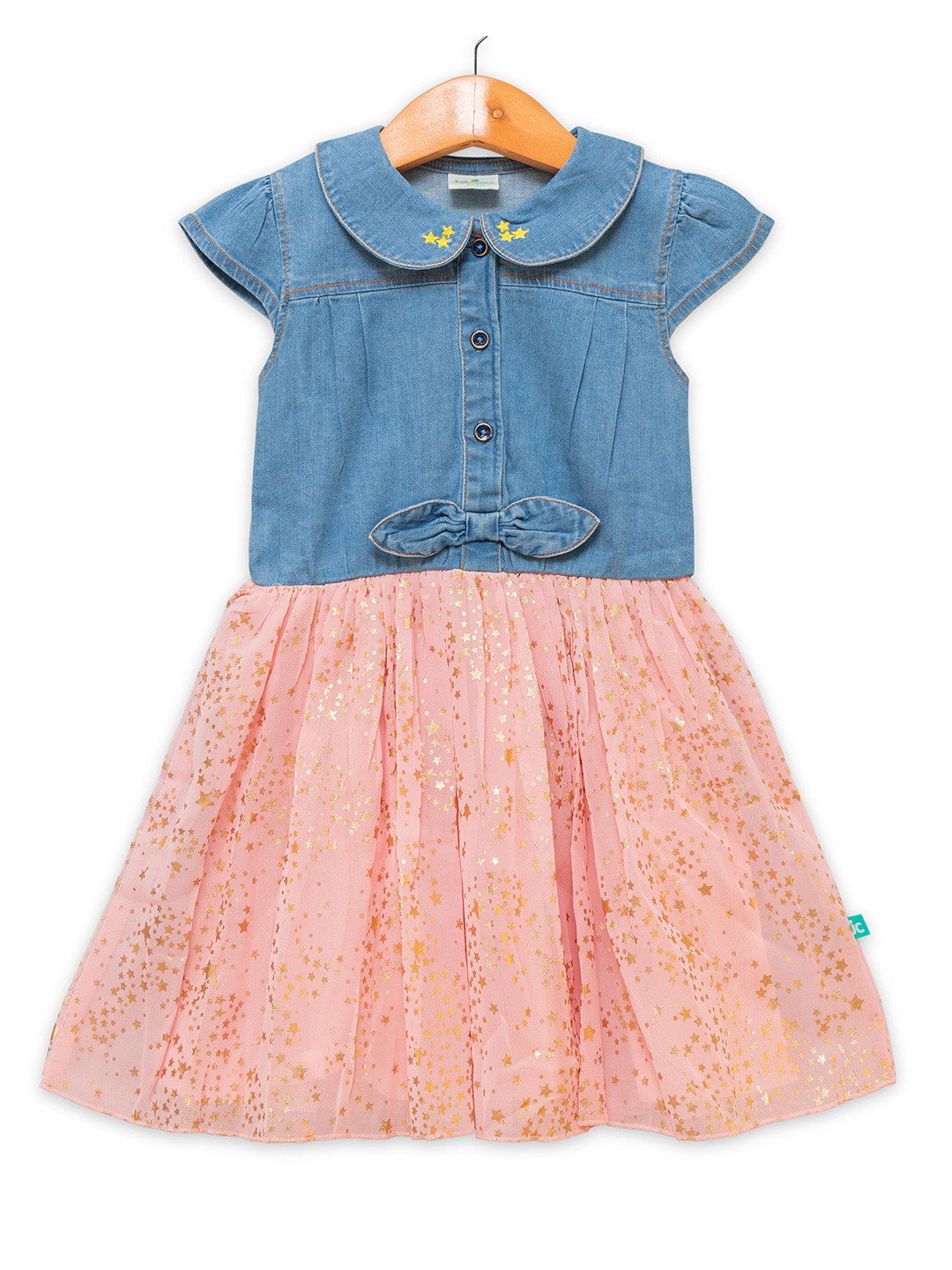 

JusCubs Girls Conversational Printed Cotton Fit & Flare Dress, Pink