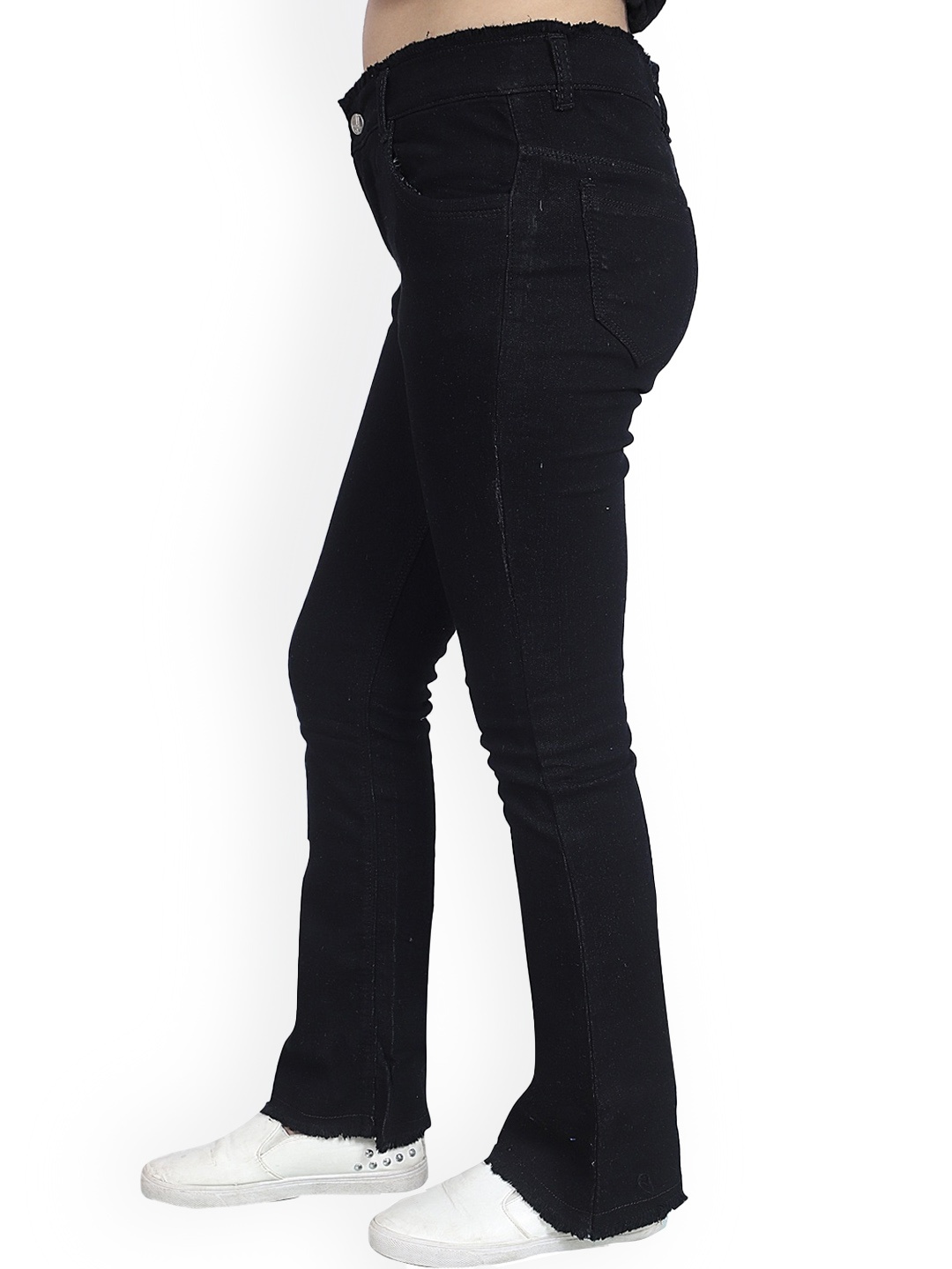 

BAESD Women Bootcut Clean Look Mid-Rise Stretchable Jeans, Black