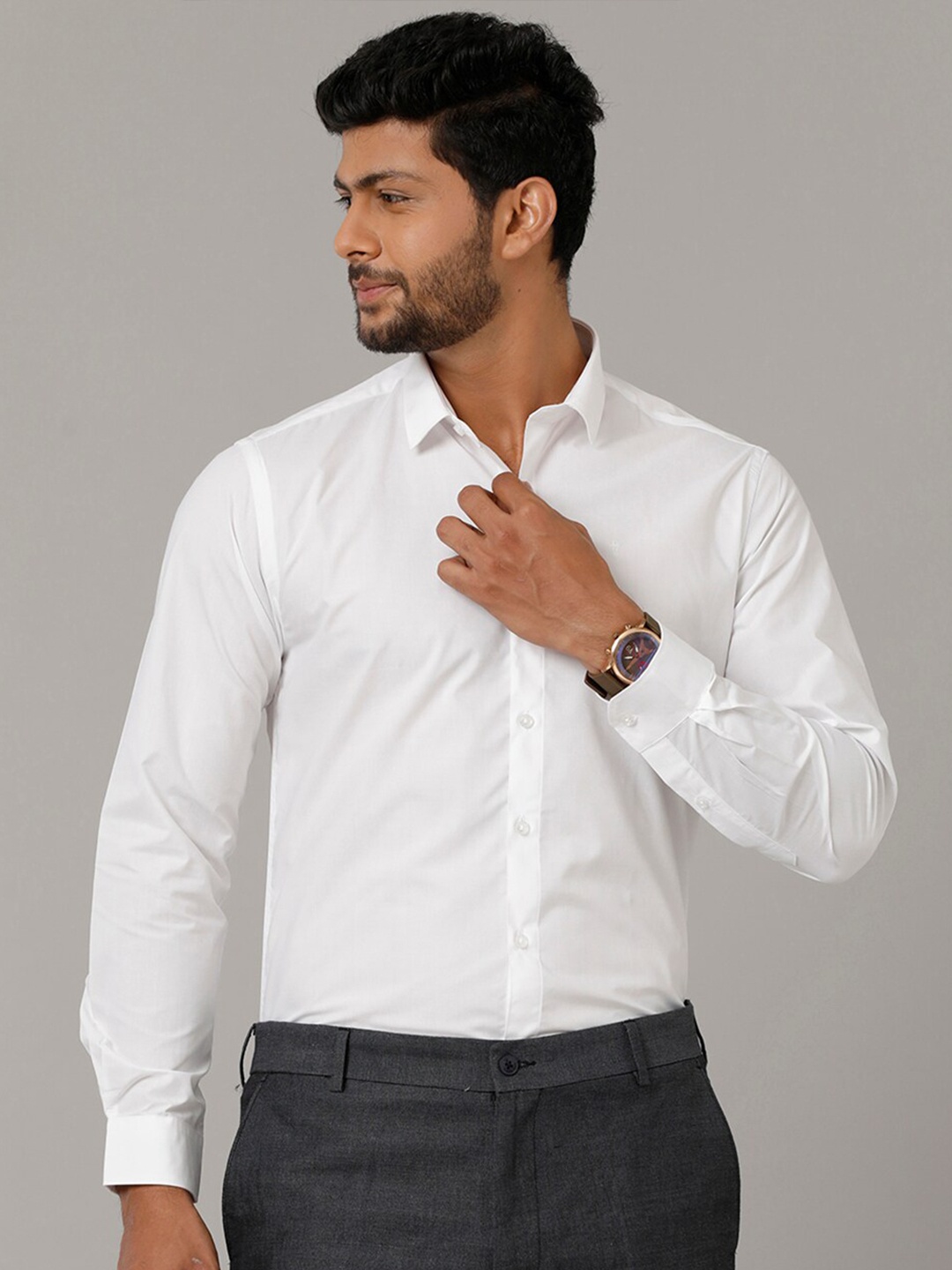 

Ramraj Smart Fit Pure Cotton Formal Shirt, White