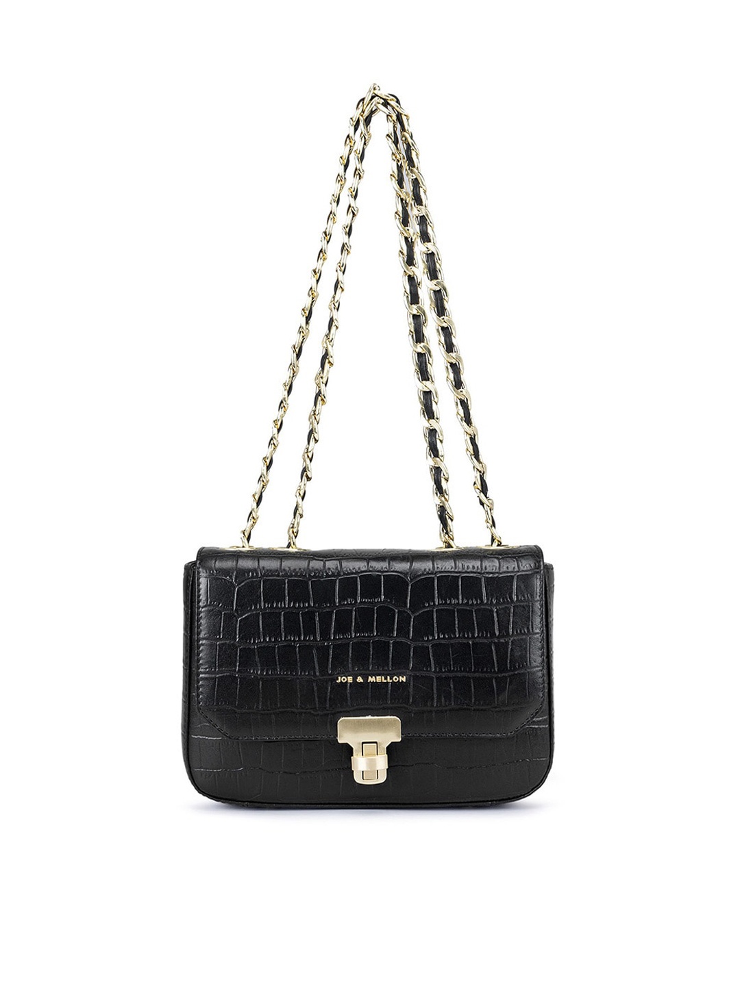 

Joe & Mellon Textured Leather Structured Shoulder Bag, Black