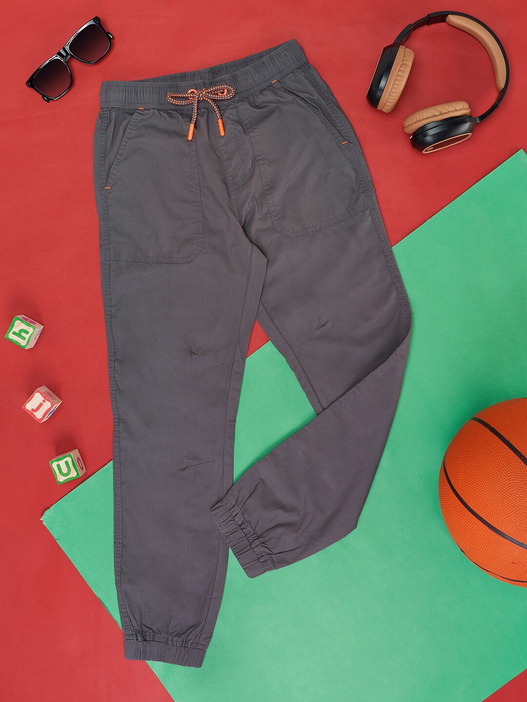 

Pantaloons Junior Boys Mid Rise Cotton Joggers, Grey