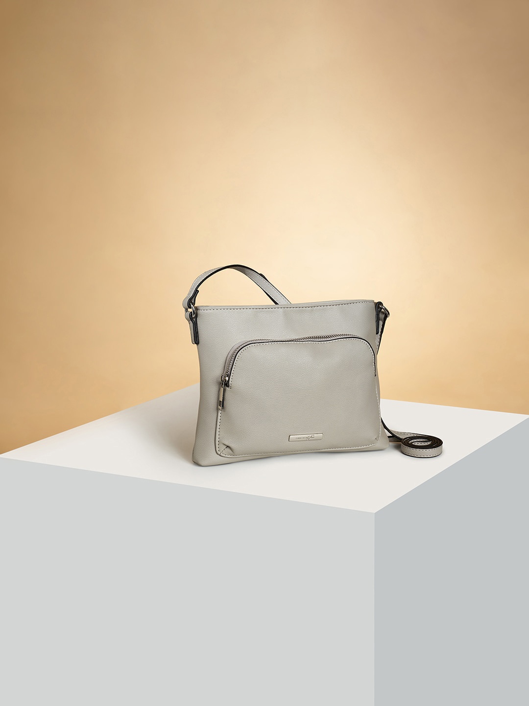 

Forever Glam by Pantaloons PU Structured Sling Bag, Grey
