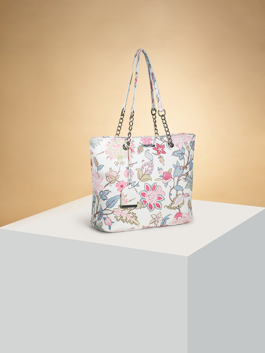 

Forever Glam by Pantaloons Floral Printed PU Oversized Structured Shoulder Bag, White