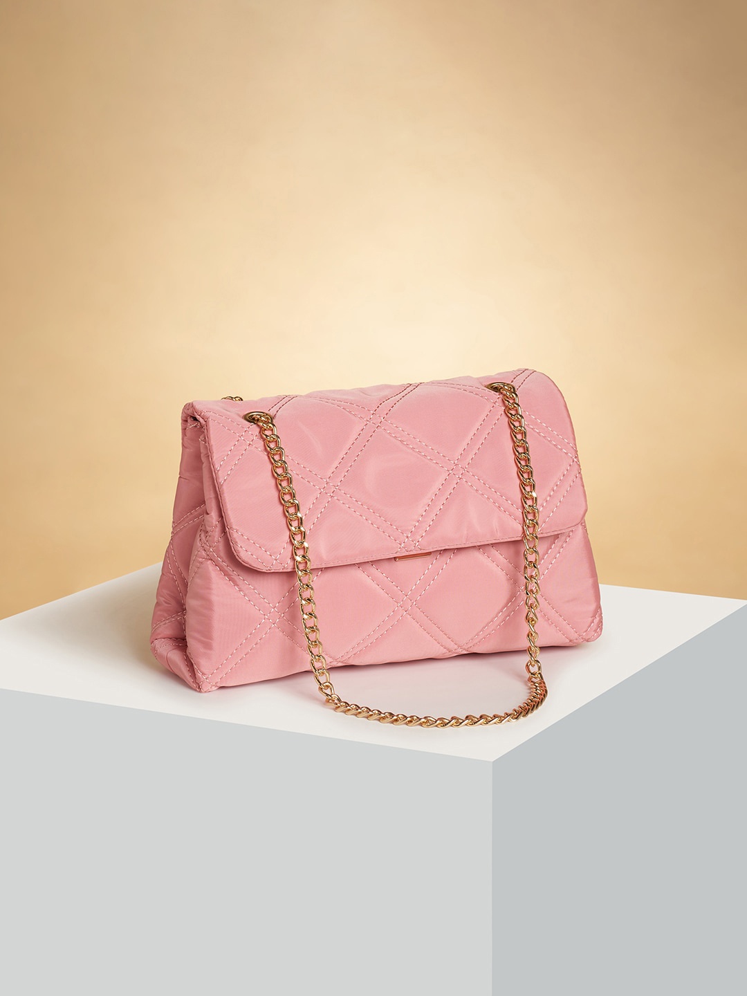 

Forever Glam by Pantaloons Structured Shoulder Bag, Coral