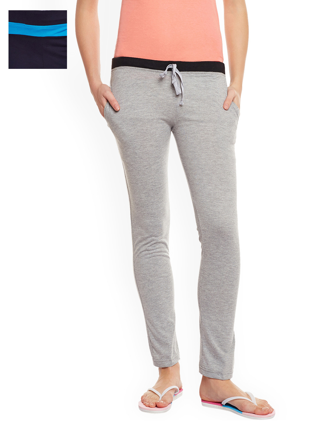 

VIMAL JONNEY Pack of 2 Track Pants F6MLNG-F2NAVY-02, Grey melange