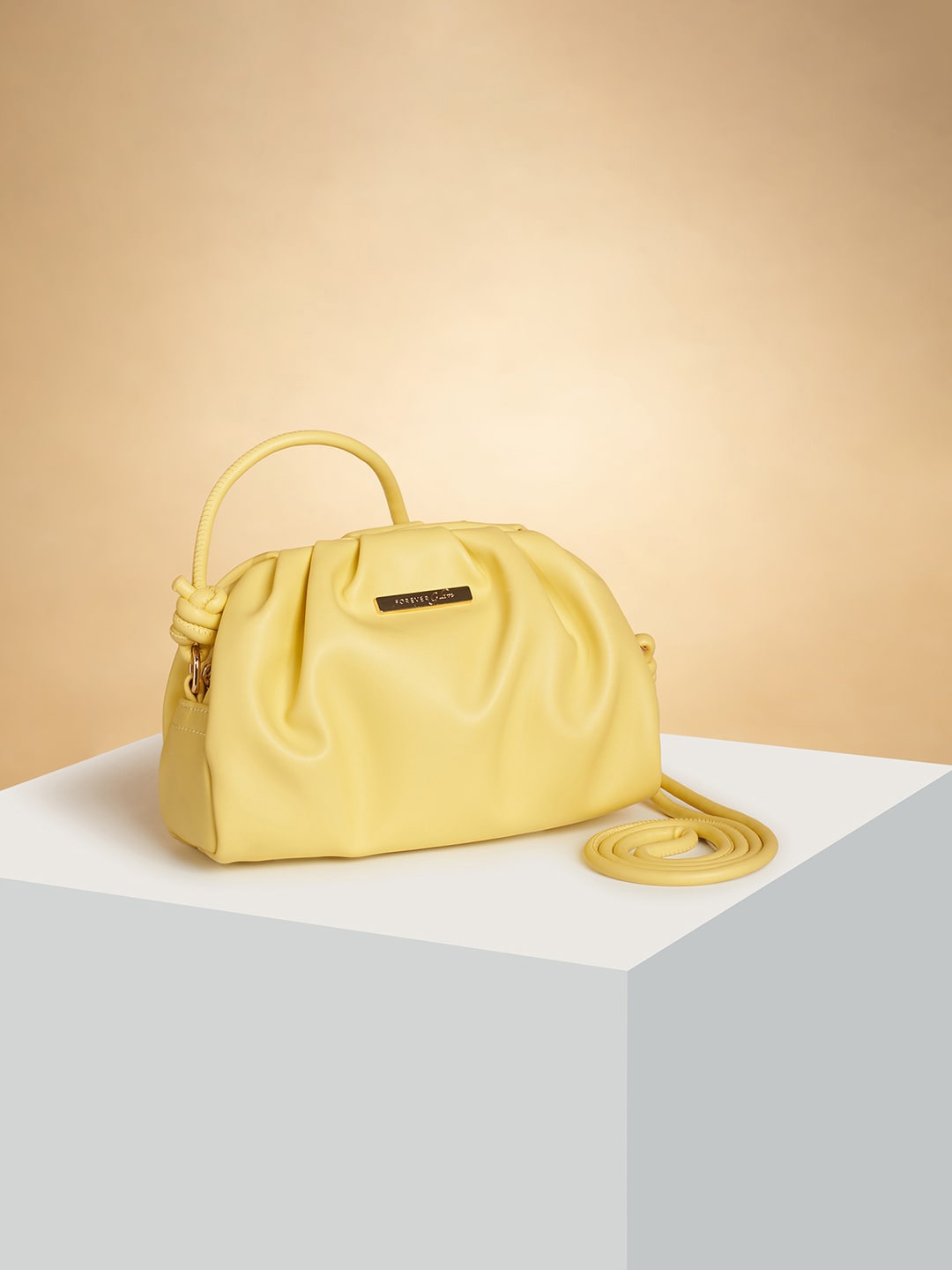 

Forever Glam by Pantaloons Structured Hobo Bag, Yellow