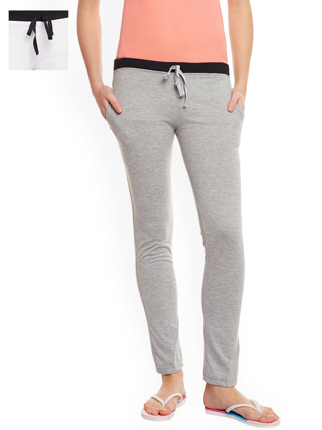 

VIMAL JONNEY Pack of 2 Track Pants F6MLNG-F6WHITE-02, Grey melange
