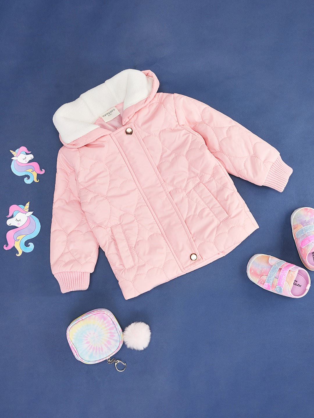 

Pantaloons Baby Infant Girls Cotton Padded Jacket, Pink