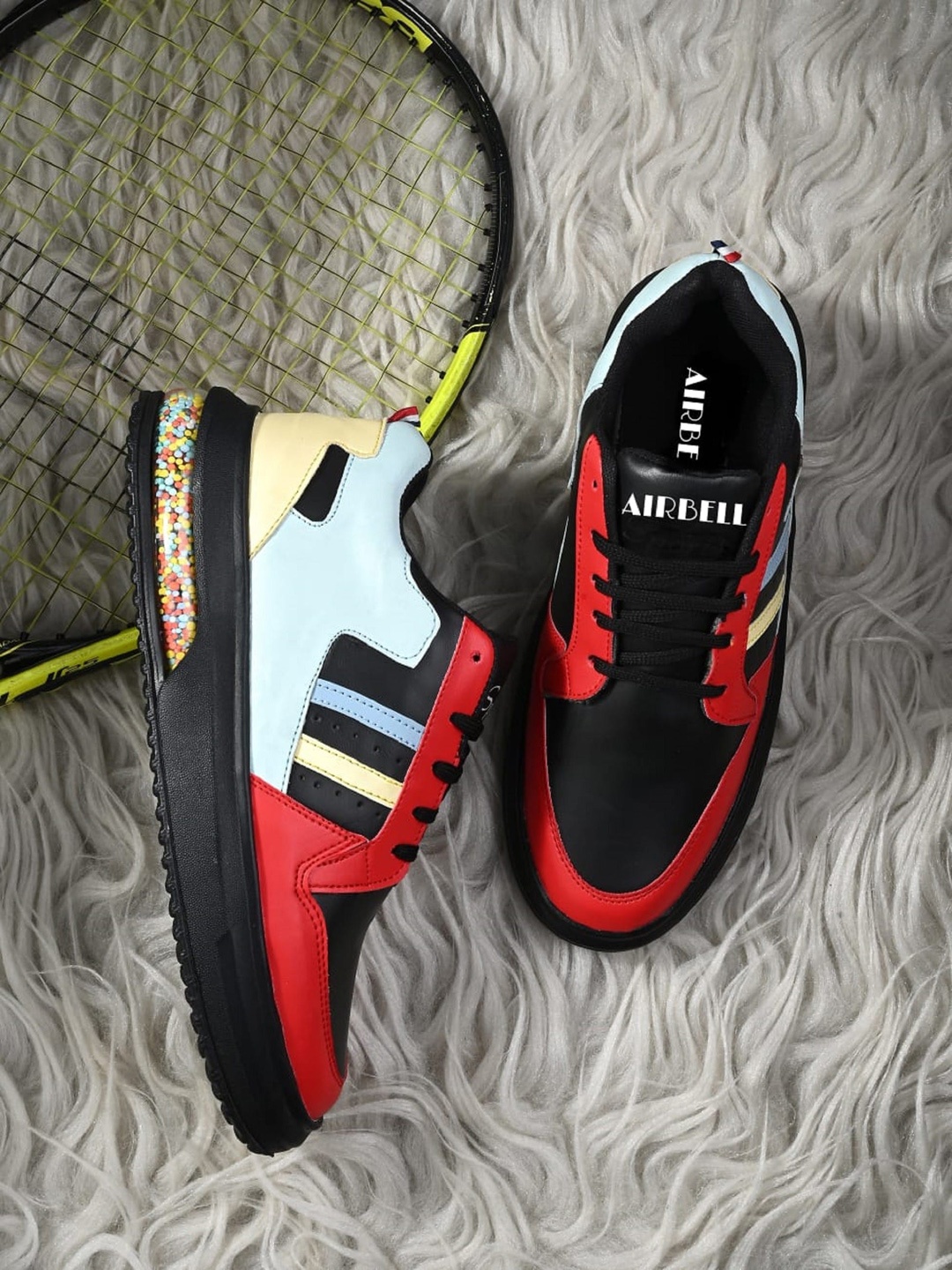 

AIRBELL Men Colourblocked Casual Sneakers, Black