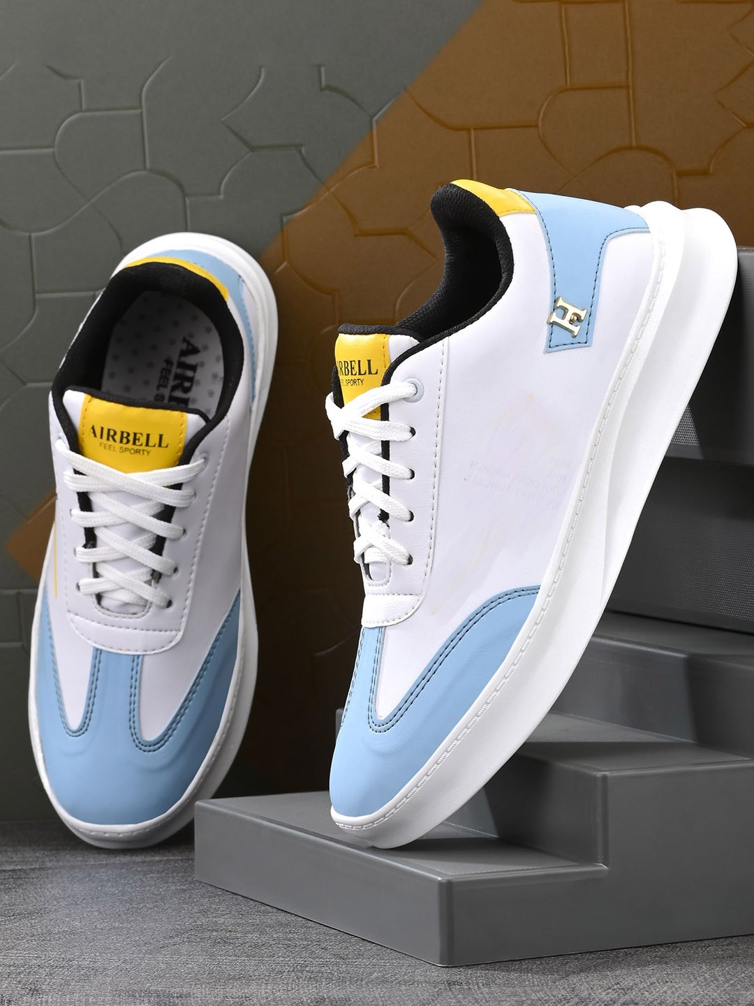 

AIRBELL Men Colourblocked Lace-Ups Sneakers, Blue