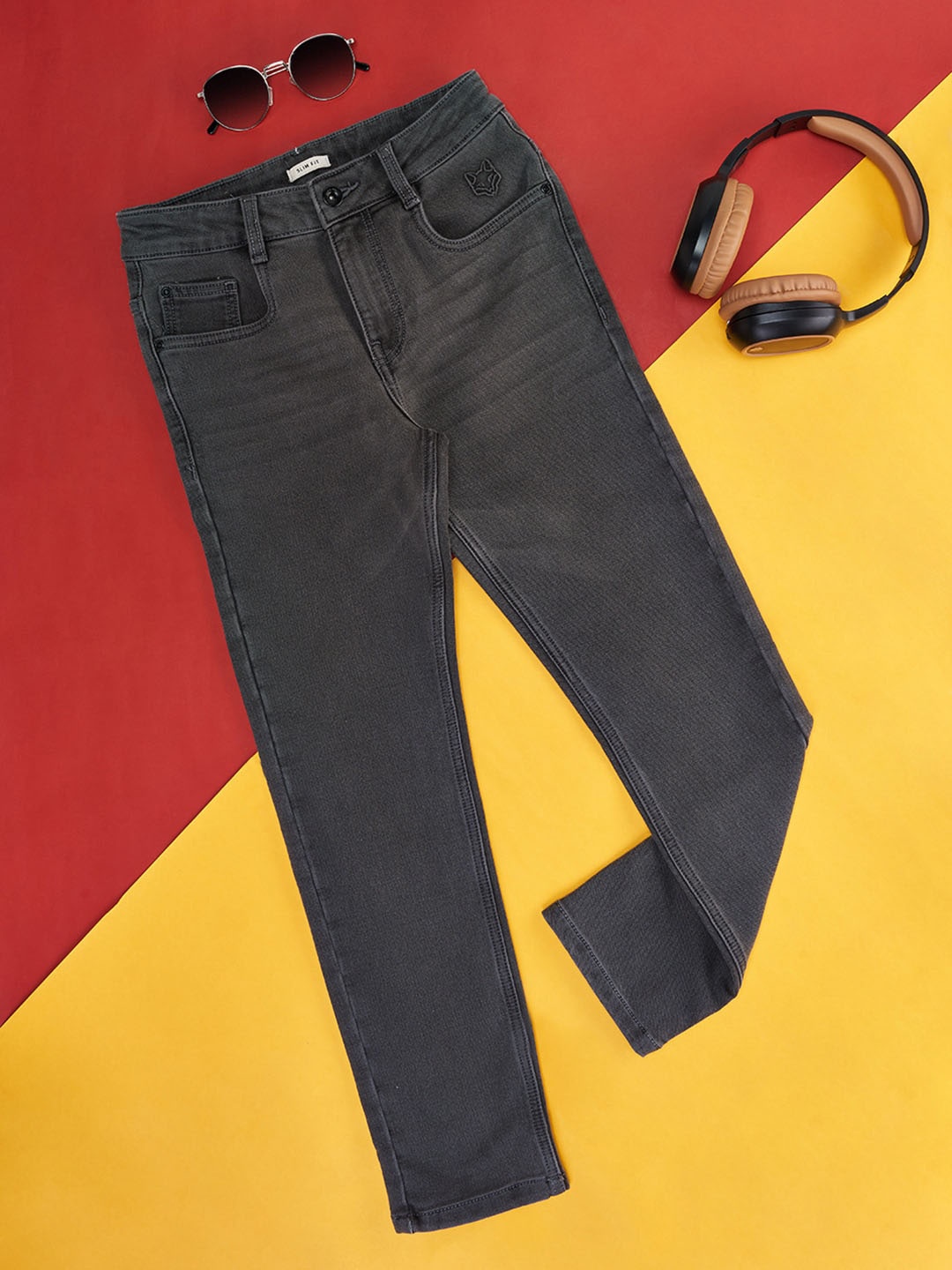 

Pantaloons Junior Boys Mid-Rise Clean Look Stretchable Jeans, Grey