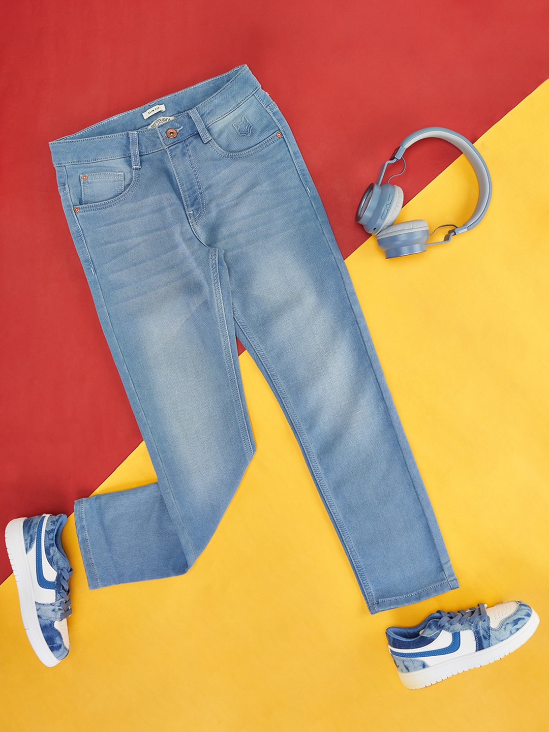 

Pantaloons Junior Boys Clean Look Mid-Rise Heavy Fade Jeans, Blue