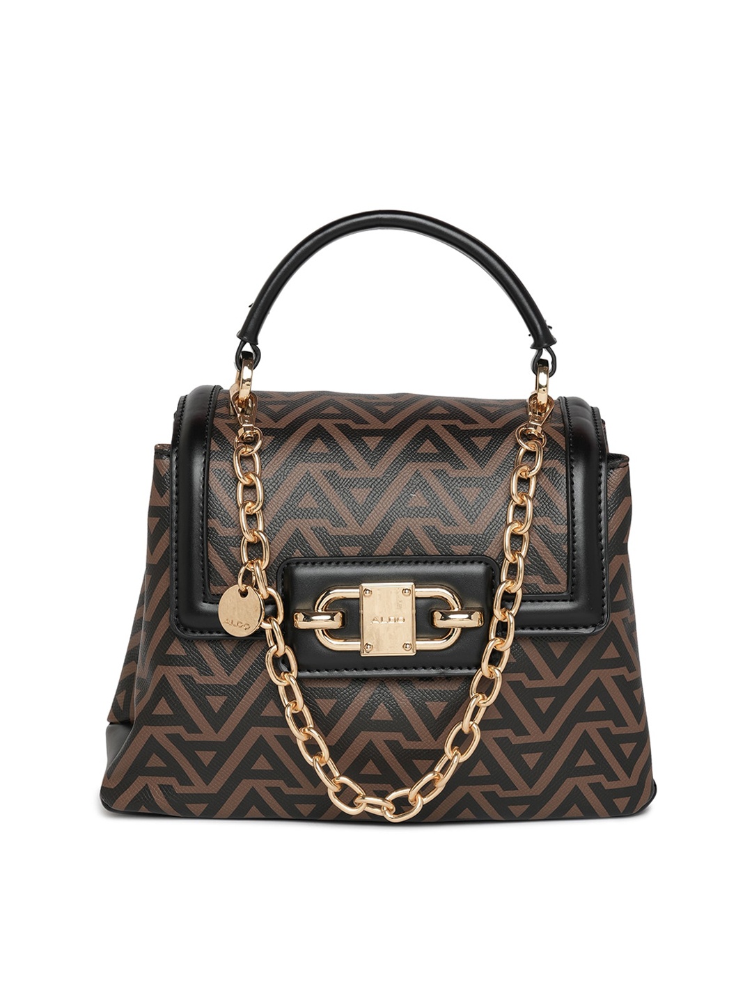 

ALDO Geometric Printed Structured Handheld Bag, Brown