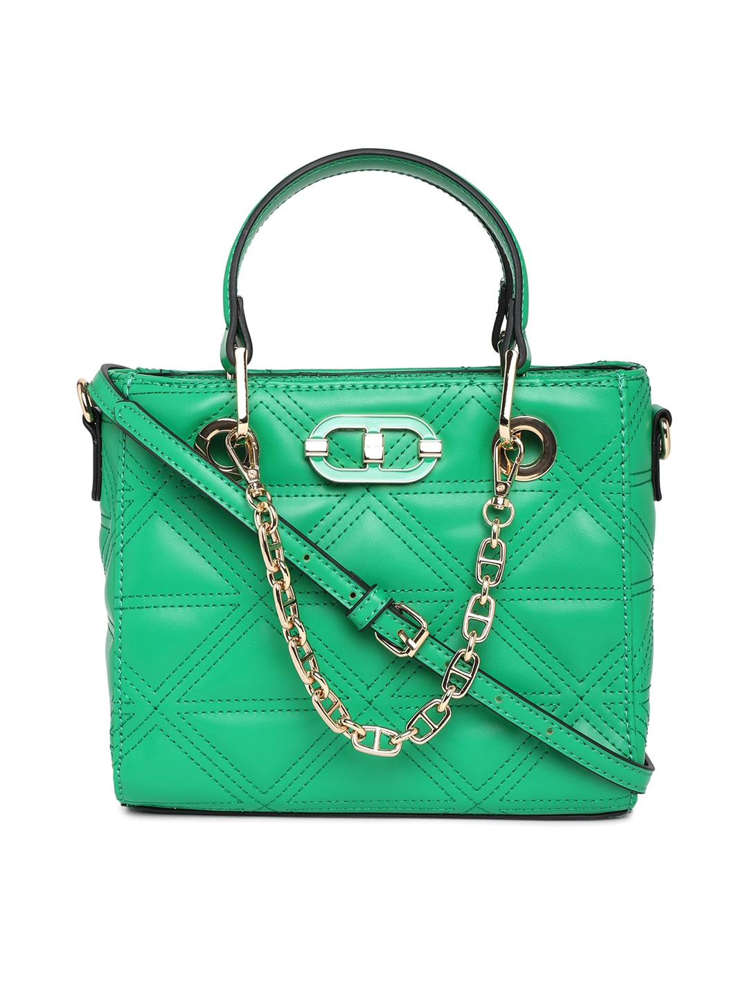 

ALDO Structured Handheld Bag with Quilted, Green