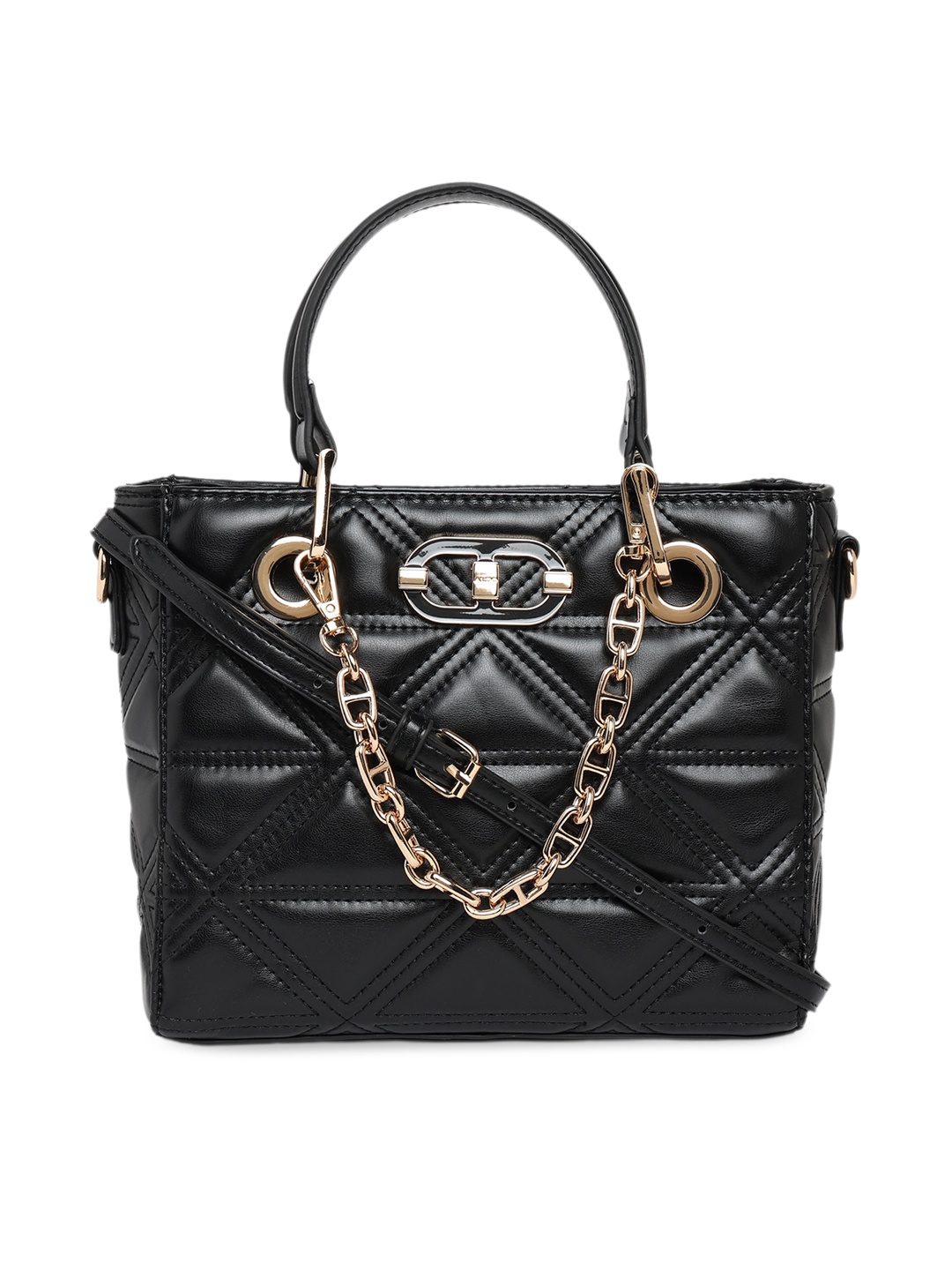 

ALDO Structured Handheld Bag with Quilted, Black