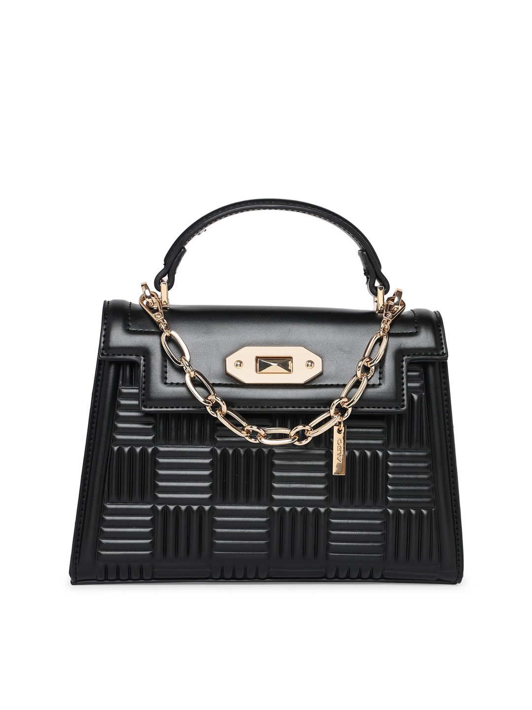 

ALDO Textured Structured Satchel Handbag, Black