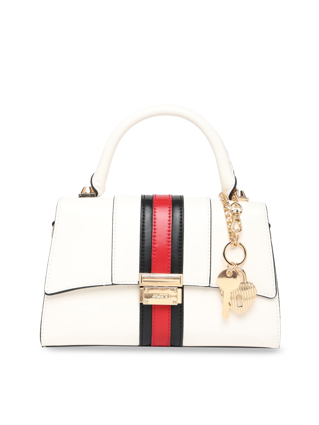 

ALDO Striped Structured Handheld Bag, White