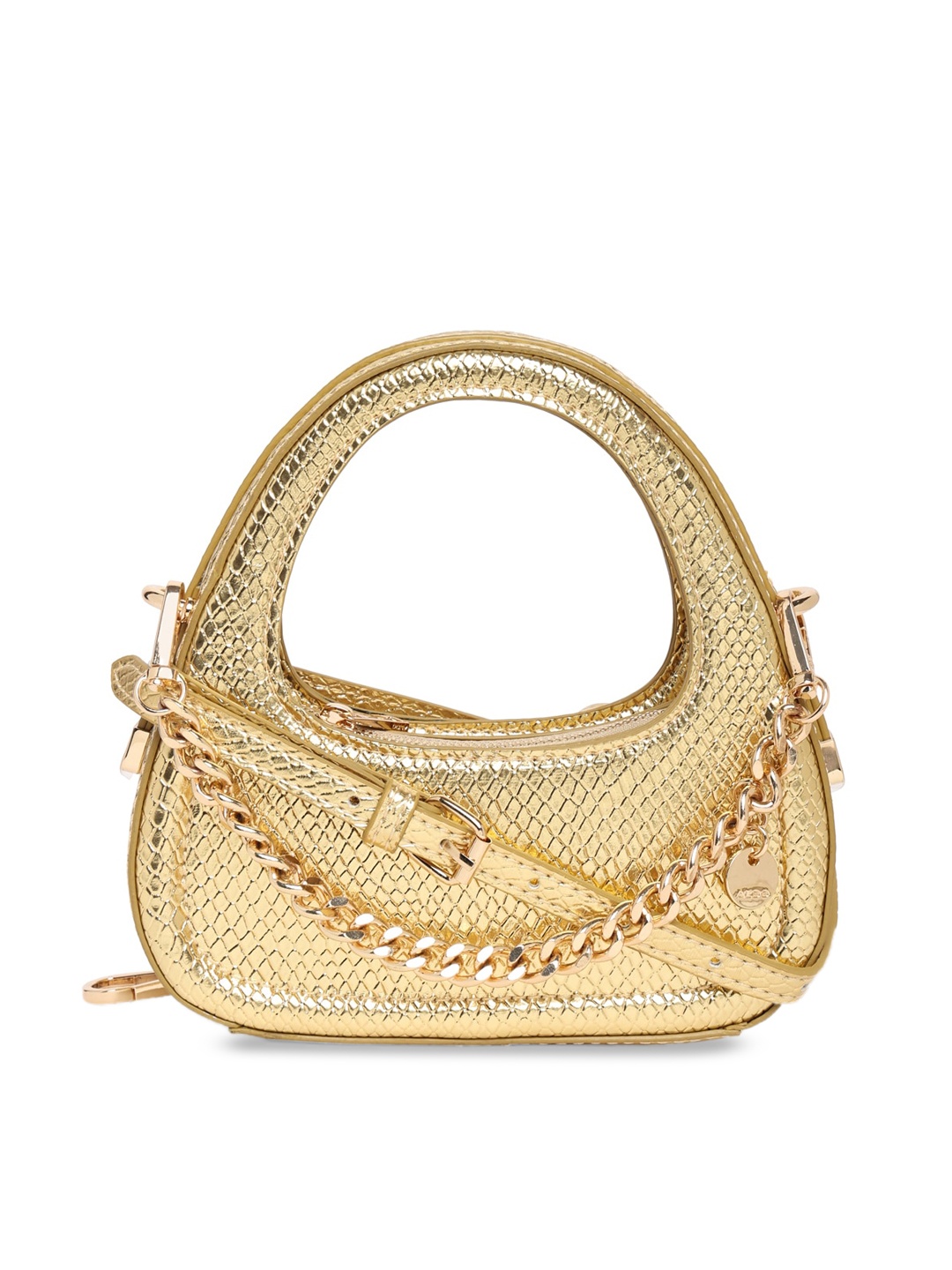 

ALDO Textured Embellished Half Moon Handheld Bag, Gold