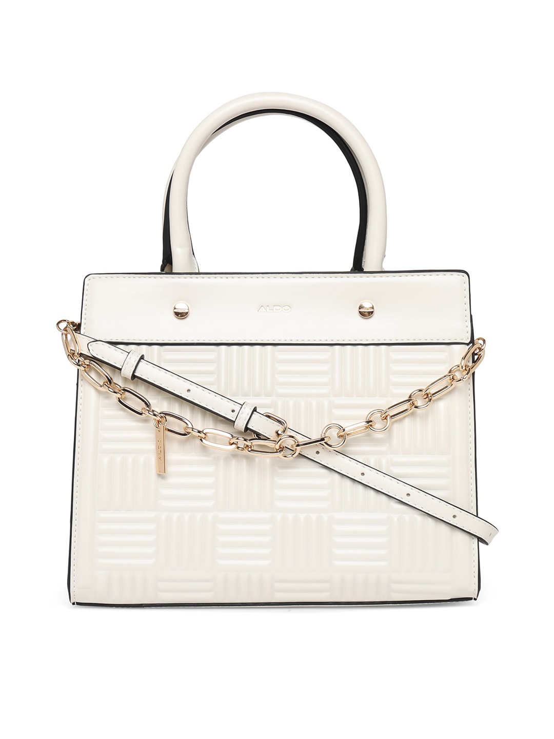 

ALDO Textured Quilted Structured Handheld Bag, White