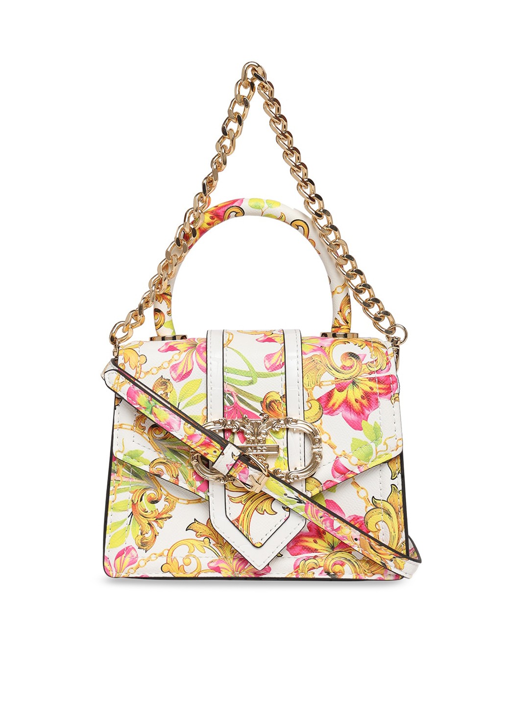 

ALDO Floral Printed Structured Handheld Bag, Beige