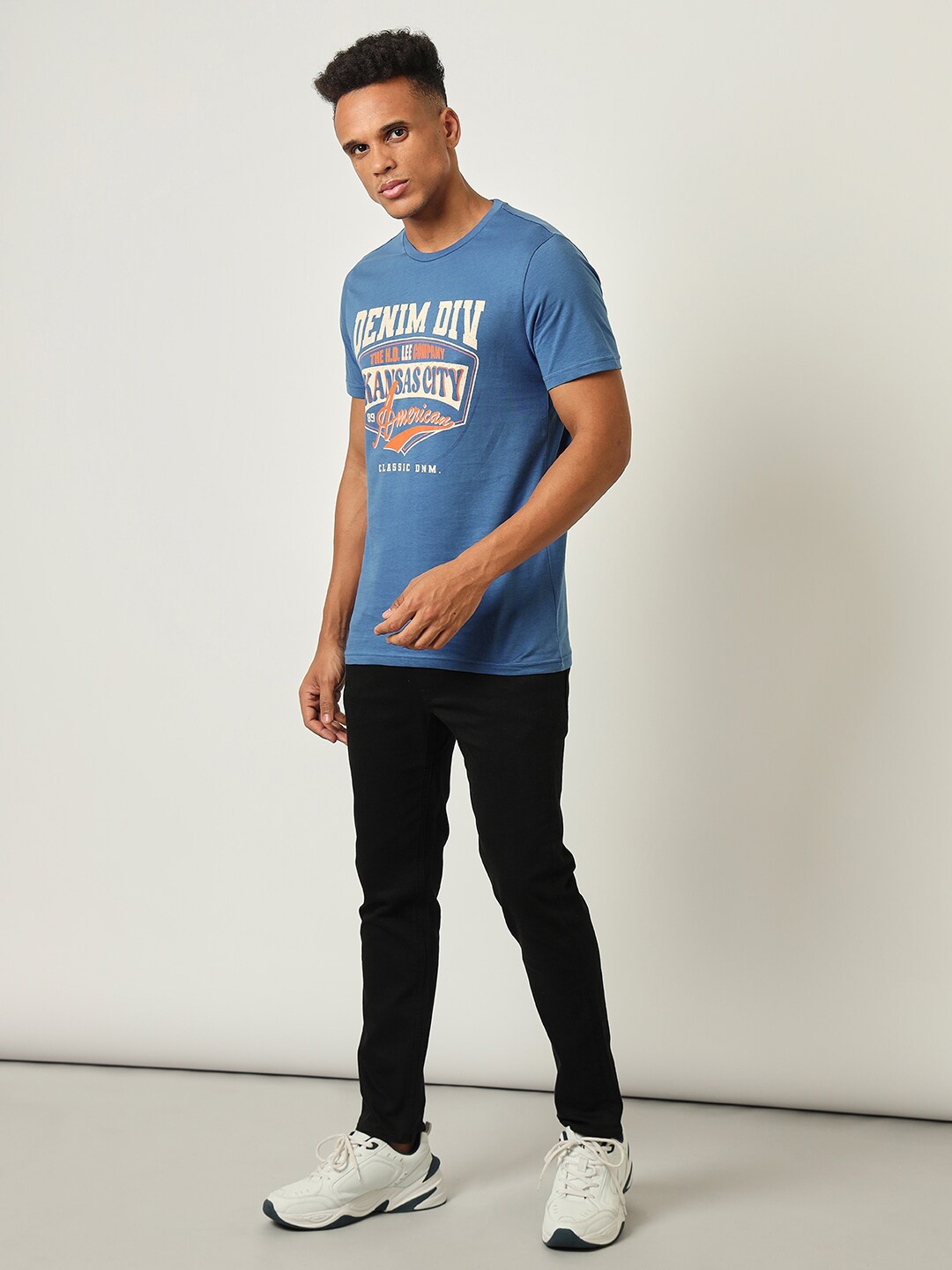 

Lee Typography Printed Slim Fit Cotton T-Shirt, Blue