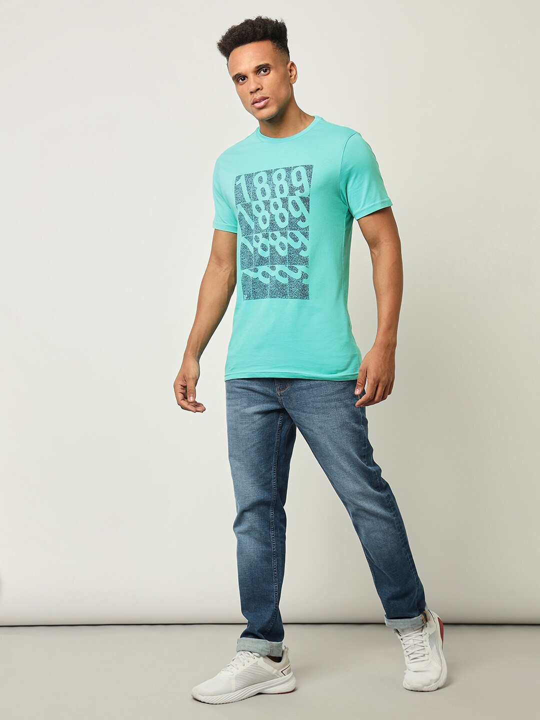 

Lee Typography Printed Slim Fit Cotton T-Shirt, Green